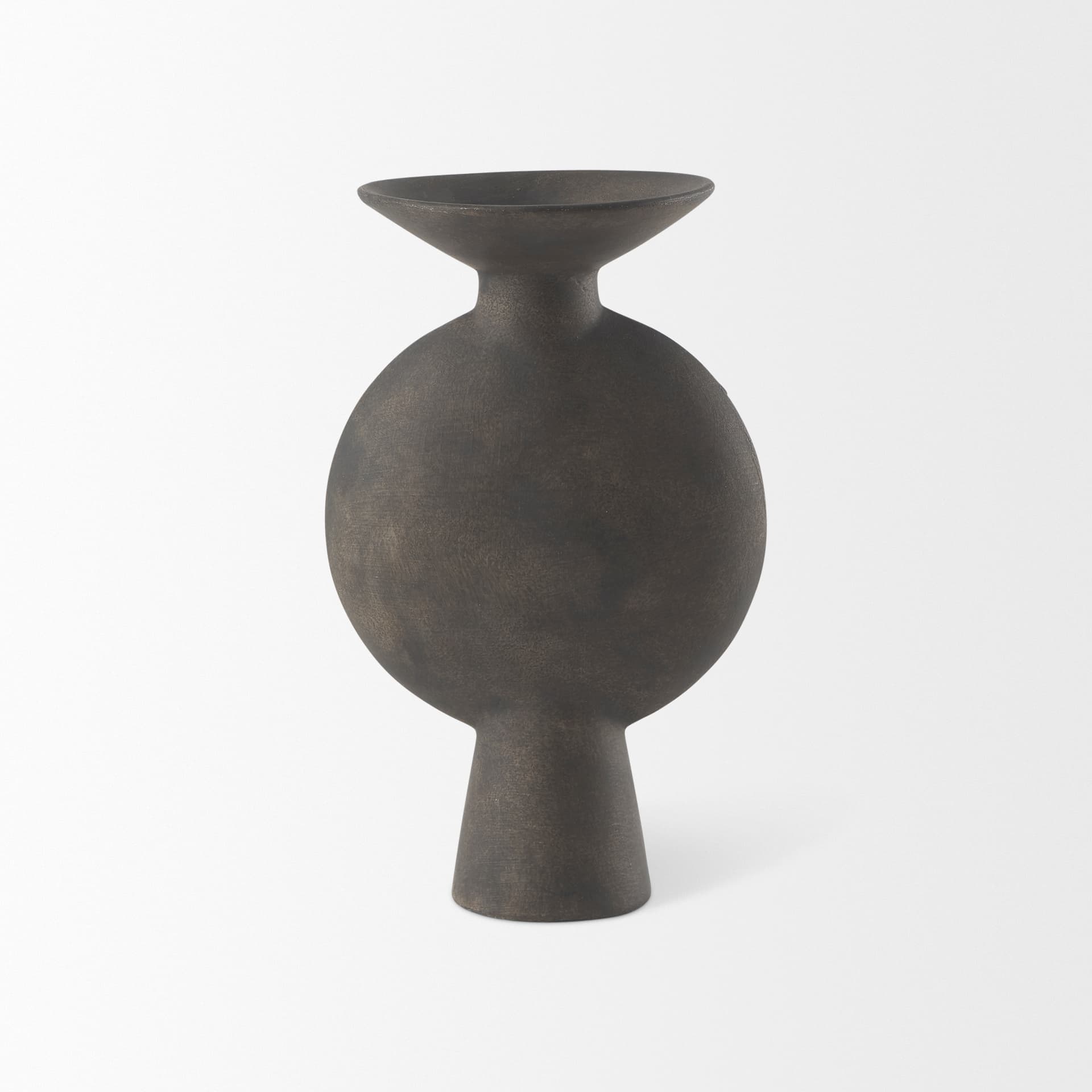 Kaz 6.7L x 5.5W x 11.2H Earthy Brown Ceramic Vase — product photograph