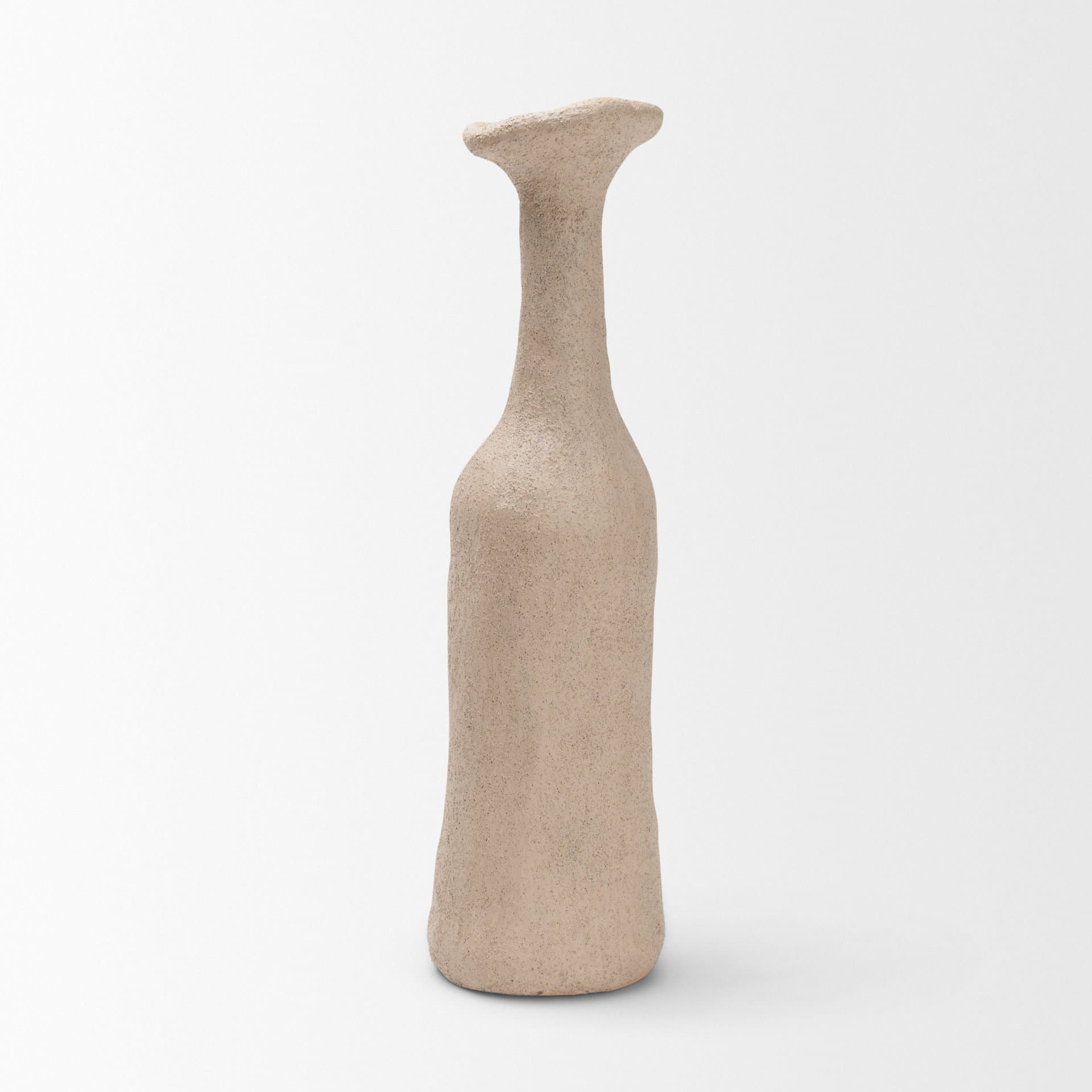 Runa Small Taupe Ceramic Rustic Decorative Bottle — product photograph