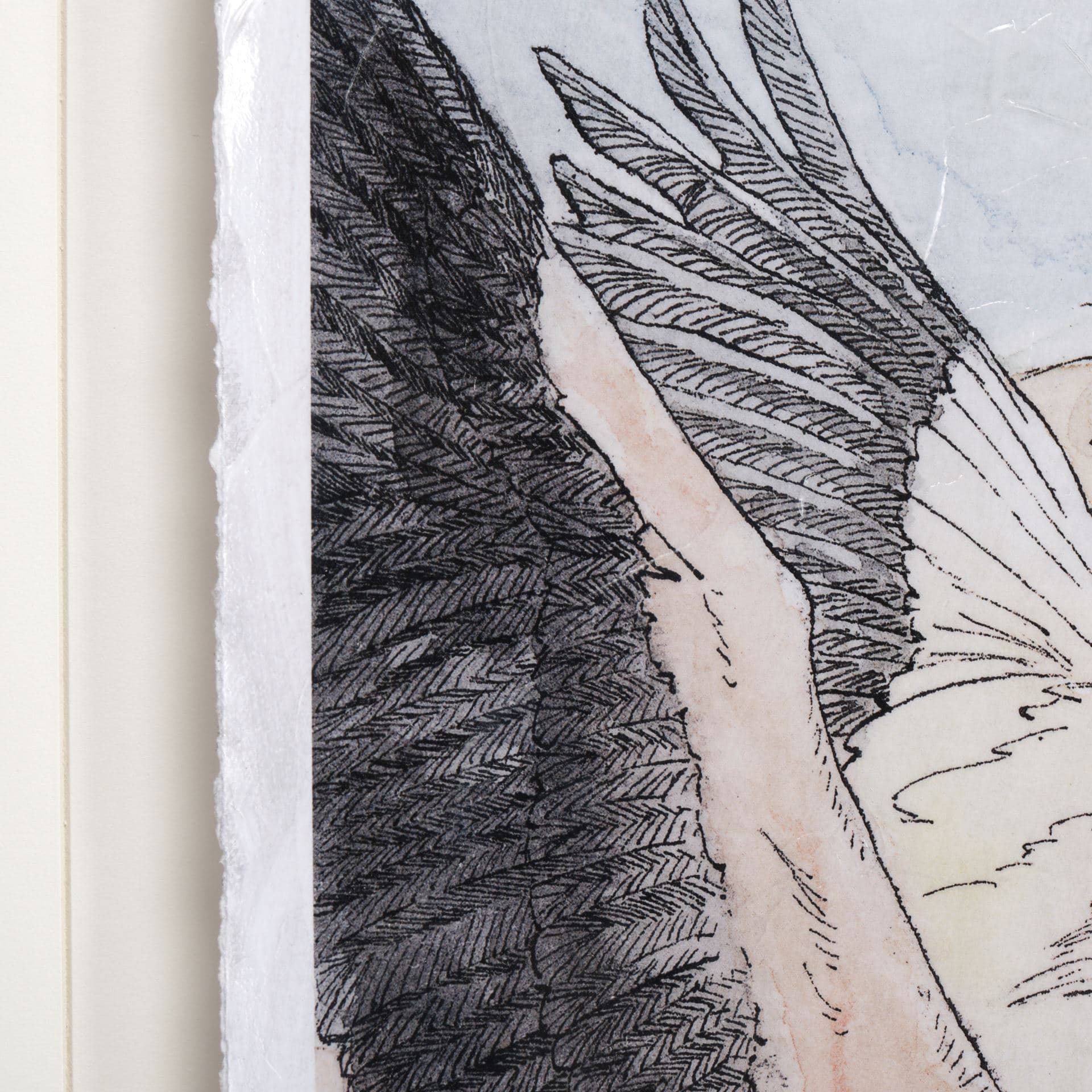 Flamingo I by Mercana Studio a Hand Embellished Textured Framed Art Print Matted under Glass — product photograph