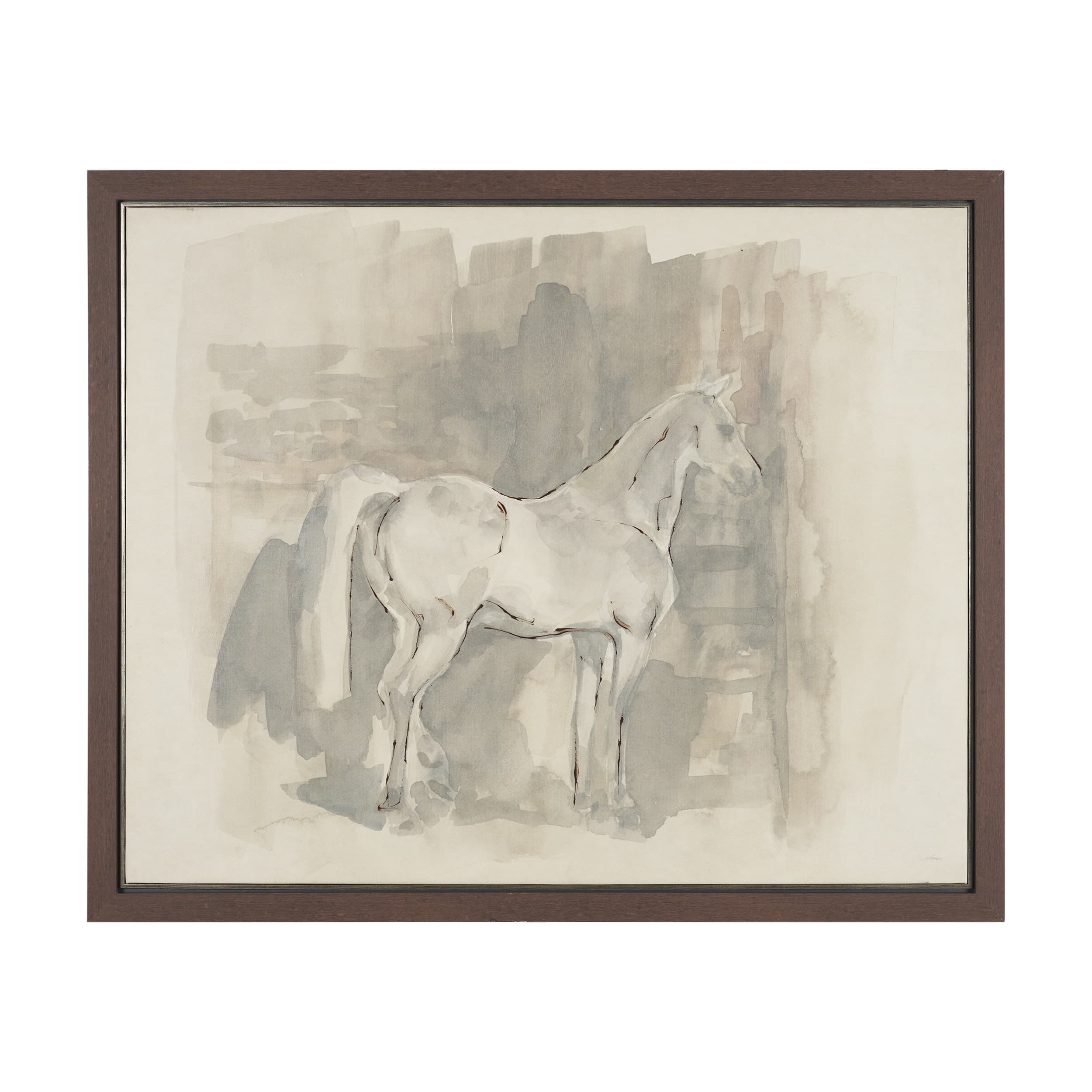 Figure Study: Equine Form I by Mercana Studio Hand-Embellished Textured Framed Canvas Artwork — product photograph
