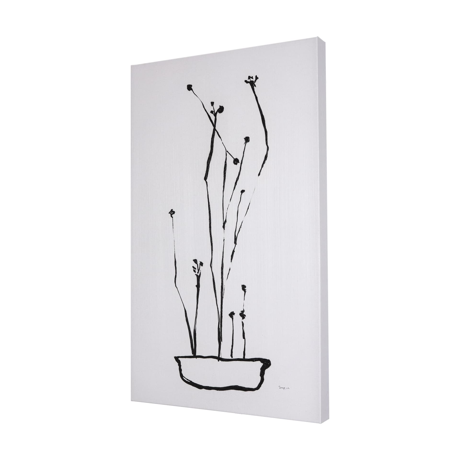 Organic Line Drawing I by Mercana Studio a Hand Embellished Textured Canvas — product photograph