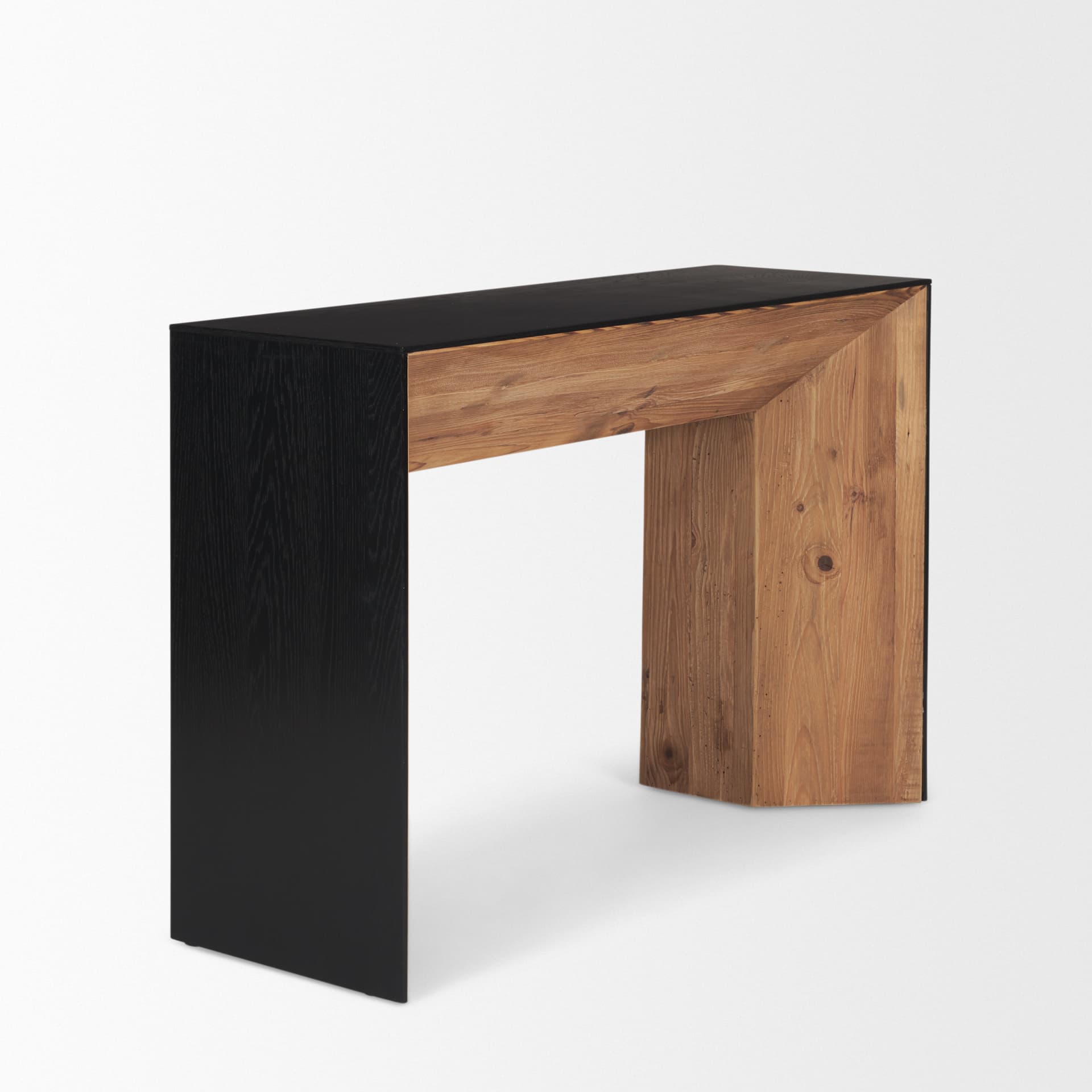 Tabor Natural Wood w/ Black Oak Waterfall Console Table — product photograph