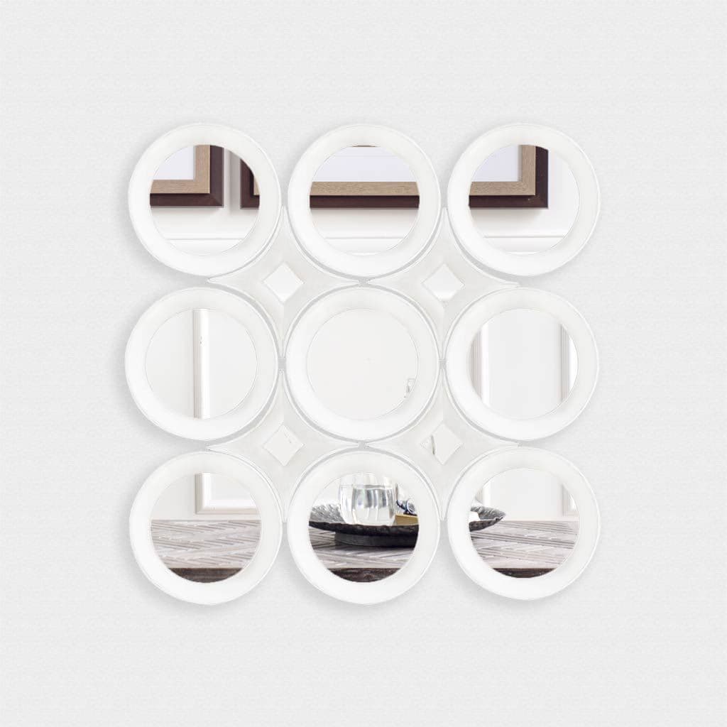 Amphion 16.5x16.5 Star Whitewashed Wood Frame Mirror — product photograph