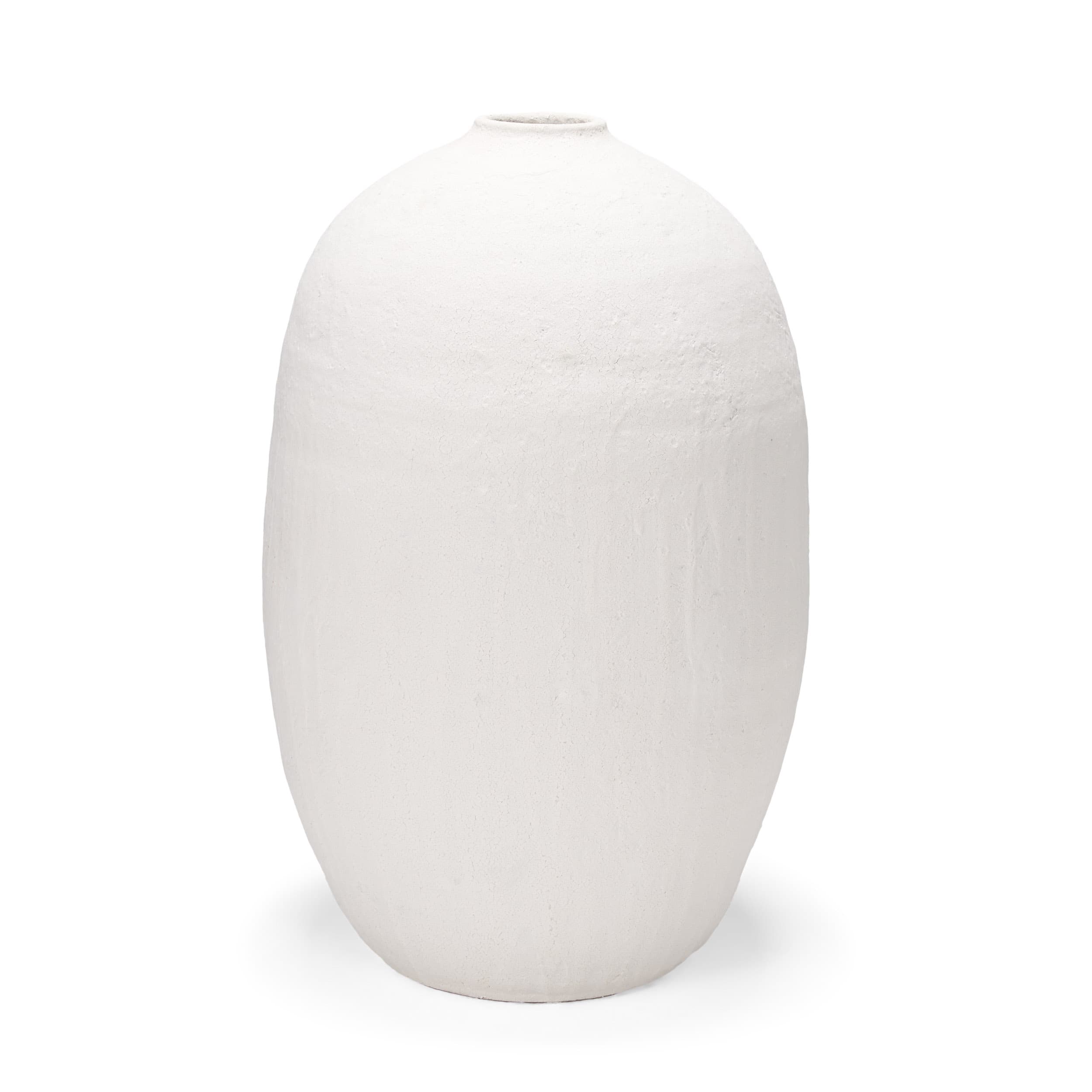 Karakum II Large White Textured Ceramic Vase — product photograph