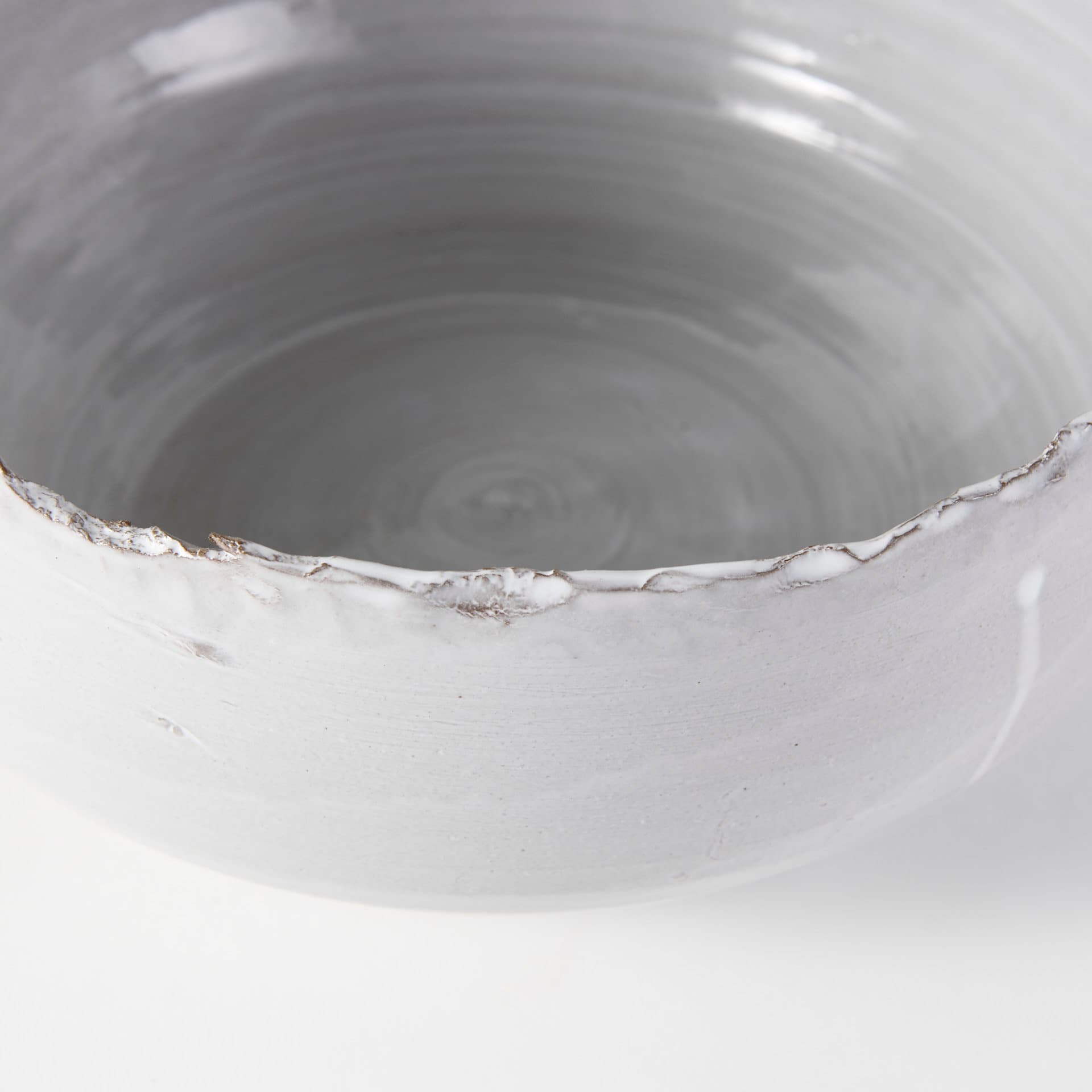 Larsen 13L x 13W White Ceramic Large Decorative Bowl — product photograph