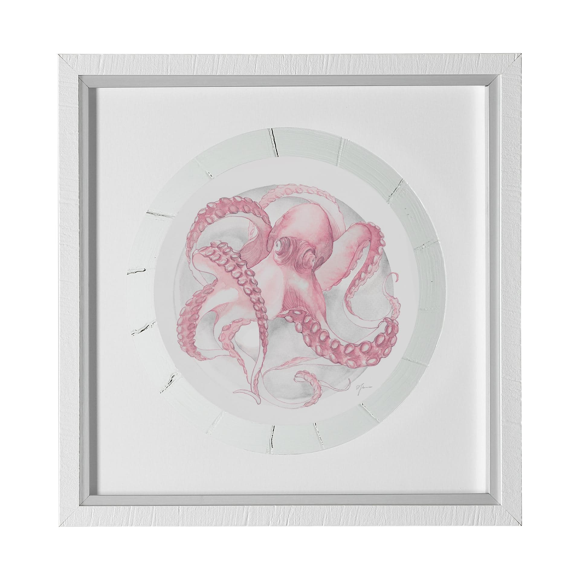 Who Stole My Precious II Pink by Fiona H Hand Embellished Textured Framed Print Matted under Glass — product photograph