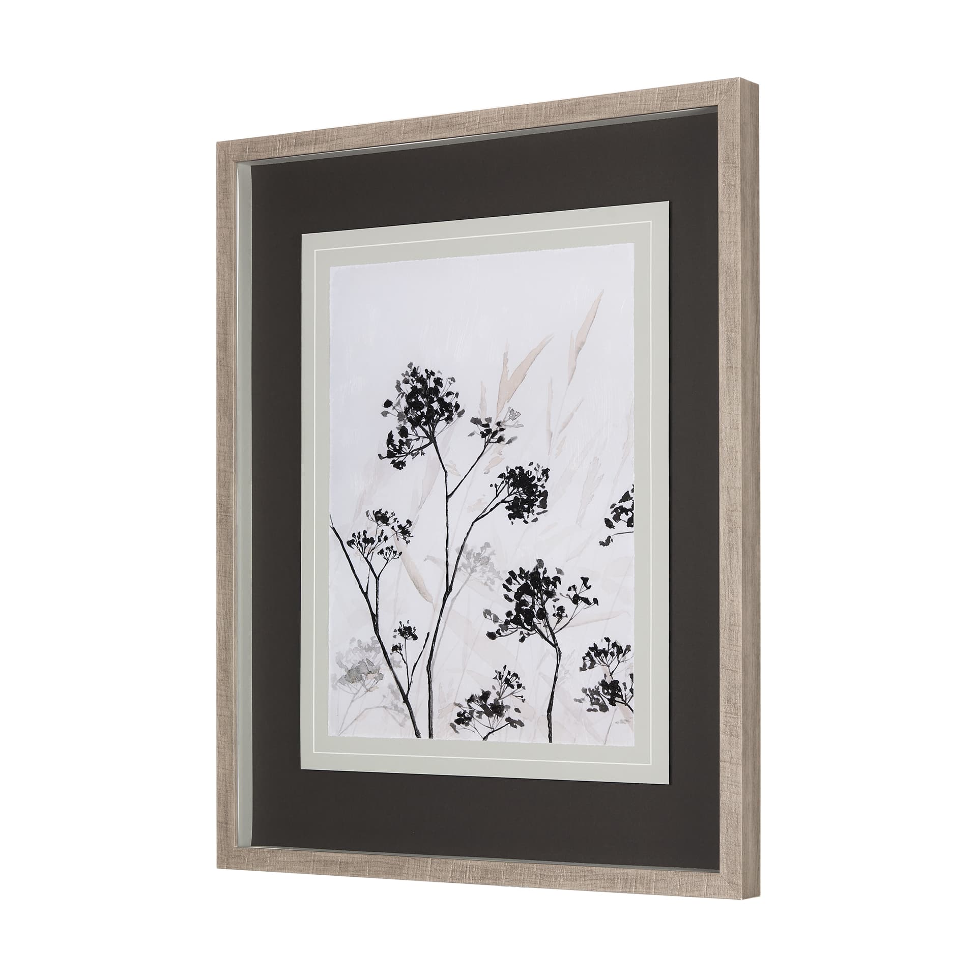 Meadow L by Mercana Studio a Hand Embellished Textured Framed Art Print Matted under Glass — product photograph