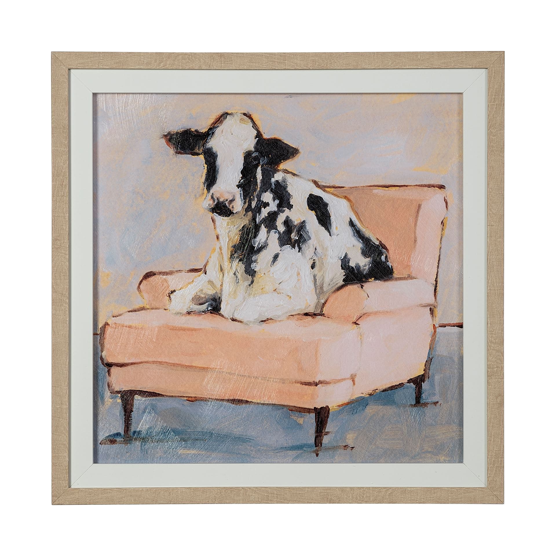 Moo-ving In II by Ethan Harper a Hand Embellished Textured Framed Art Print Matted under Glass — product photograph
