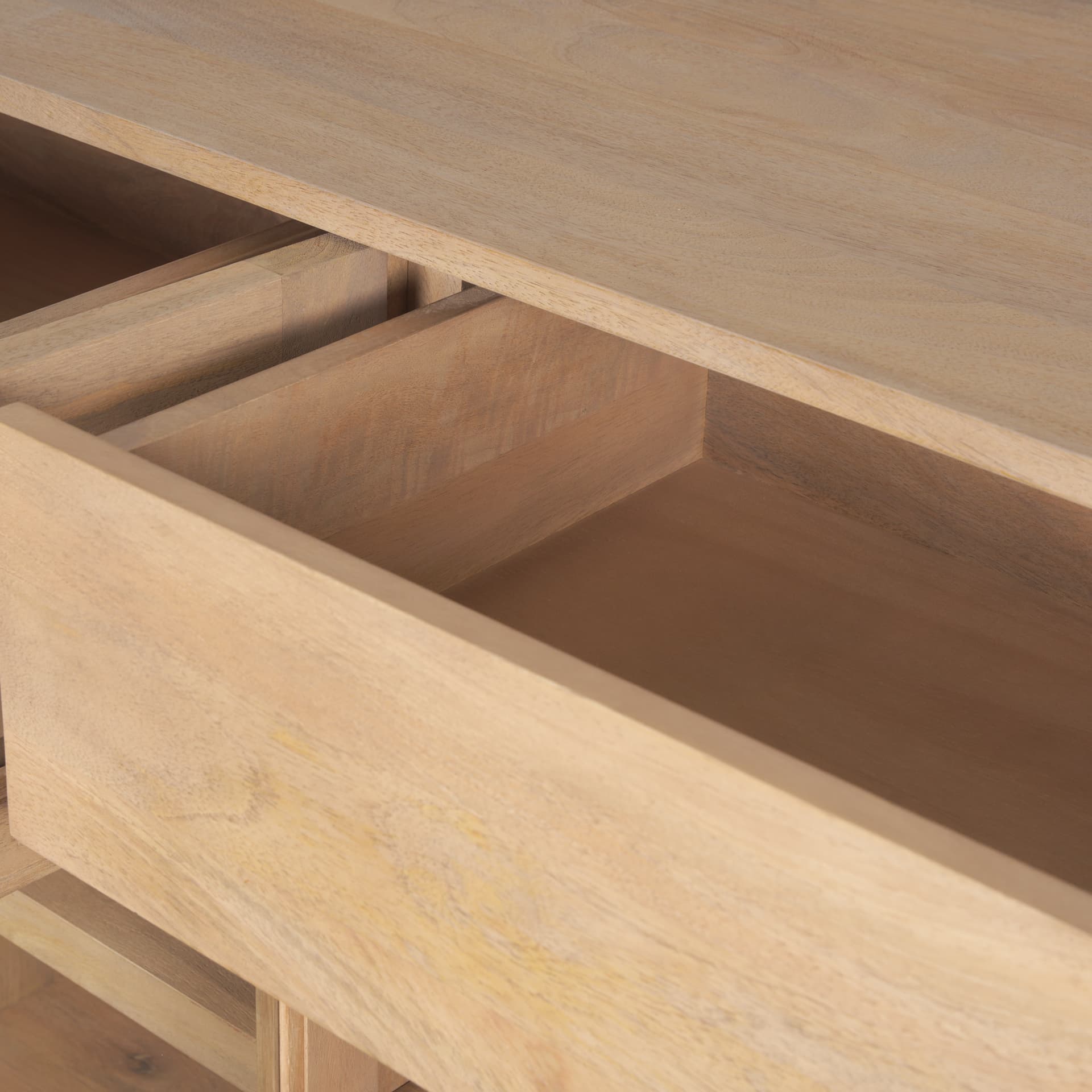 Suri Light Brown Wood w/ Glass Doors Sideboard — product photograph