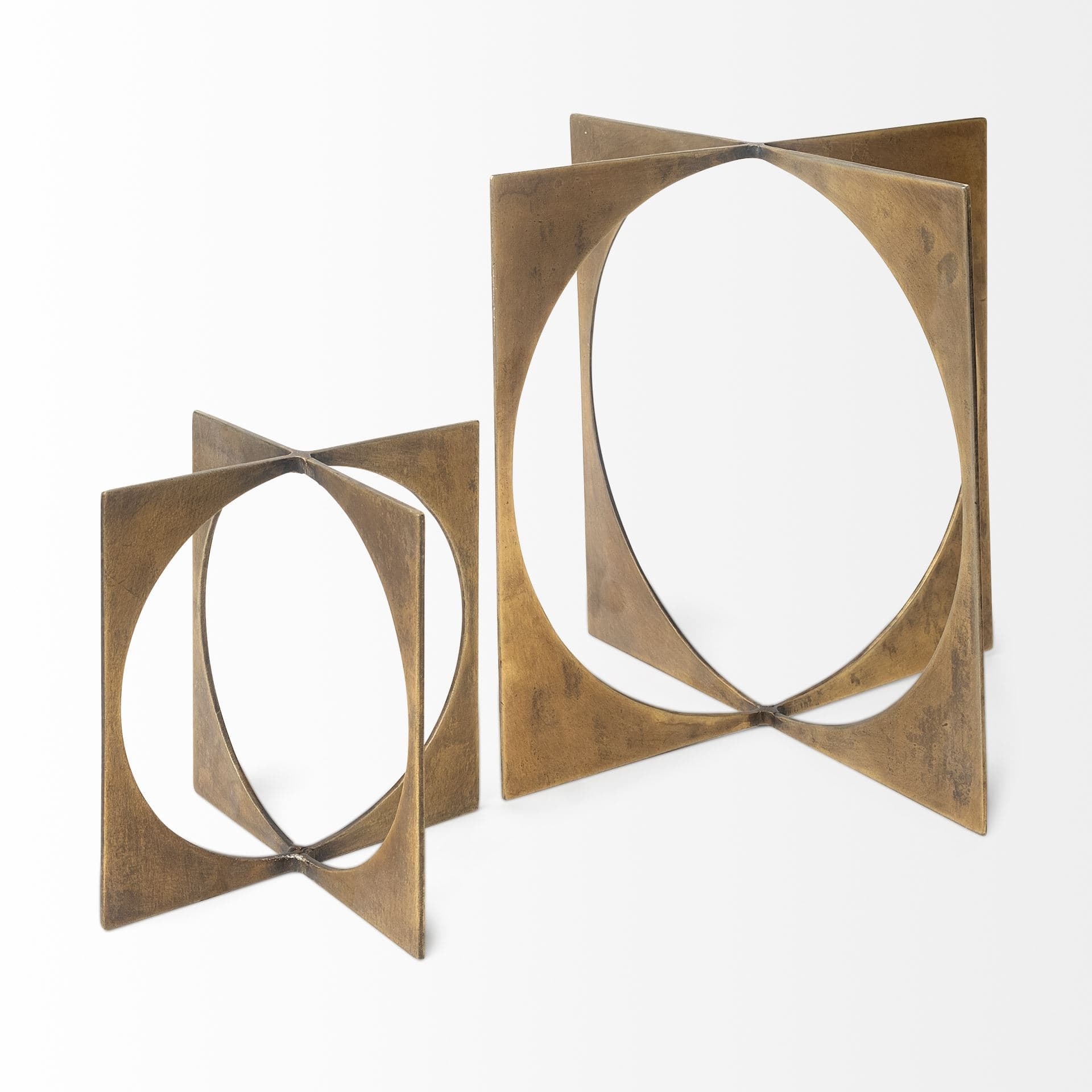 Lima I (Small) 6L x 6W Gold Geometric Decorative Object — product photograph