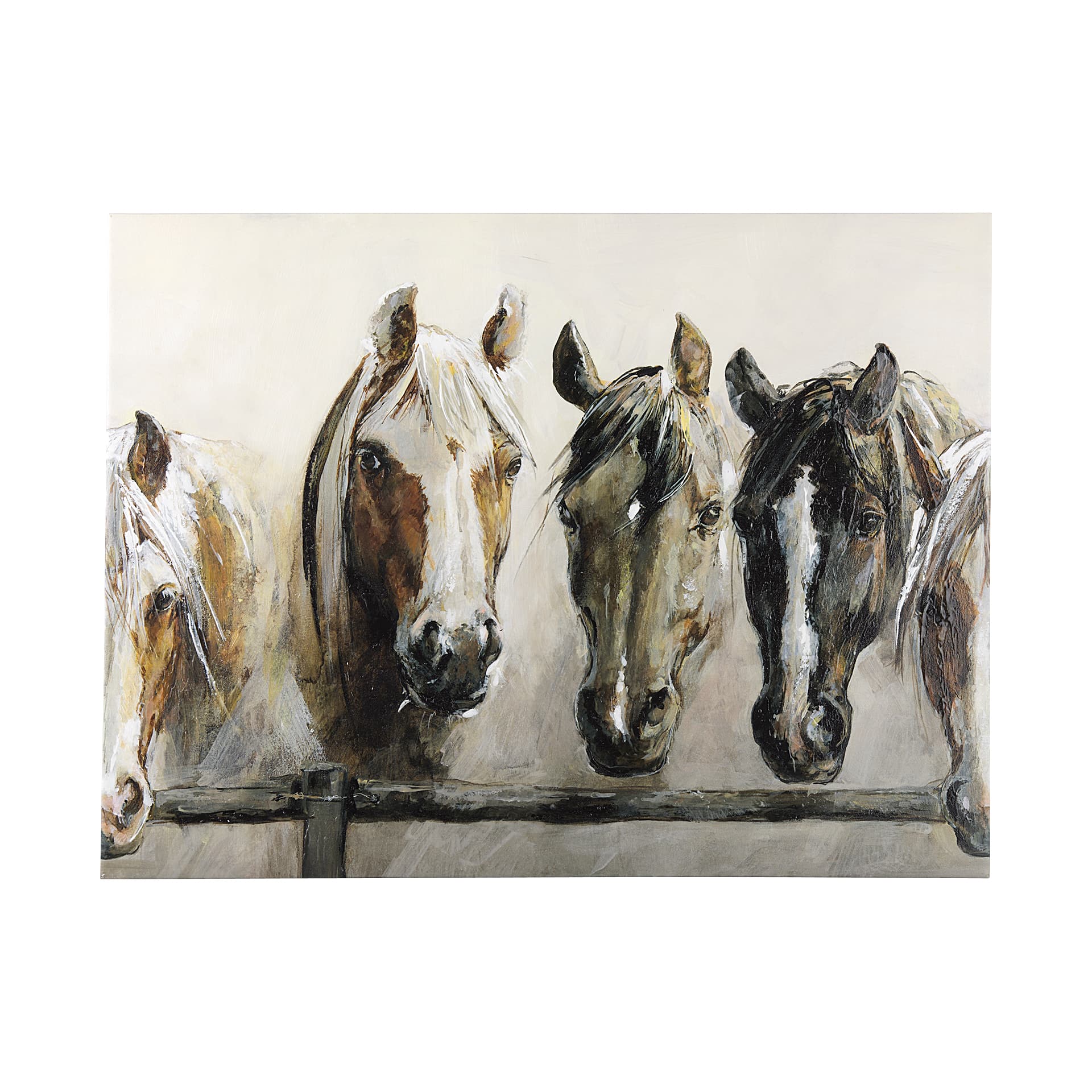 Horses by Natali a Hand Embellished Textured Canvas — product photograph