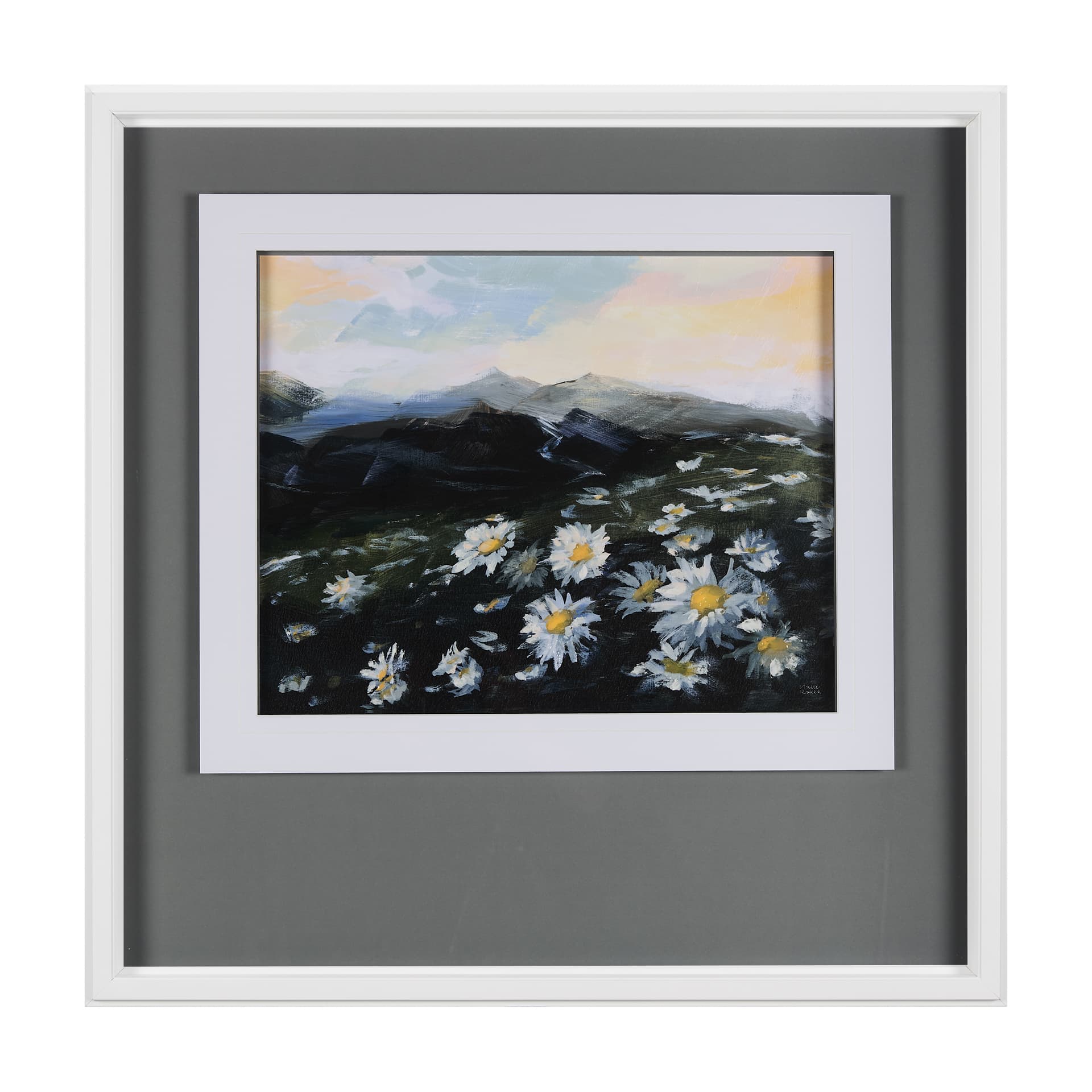 Sunrise Valley II by Mercana Studio a Hand Embellished Textured Framed Art Print Matted under Glass — product photograph