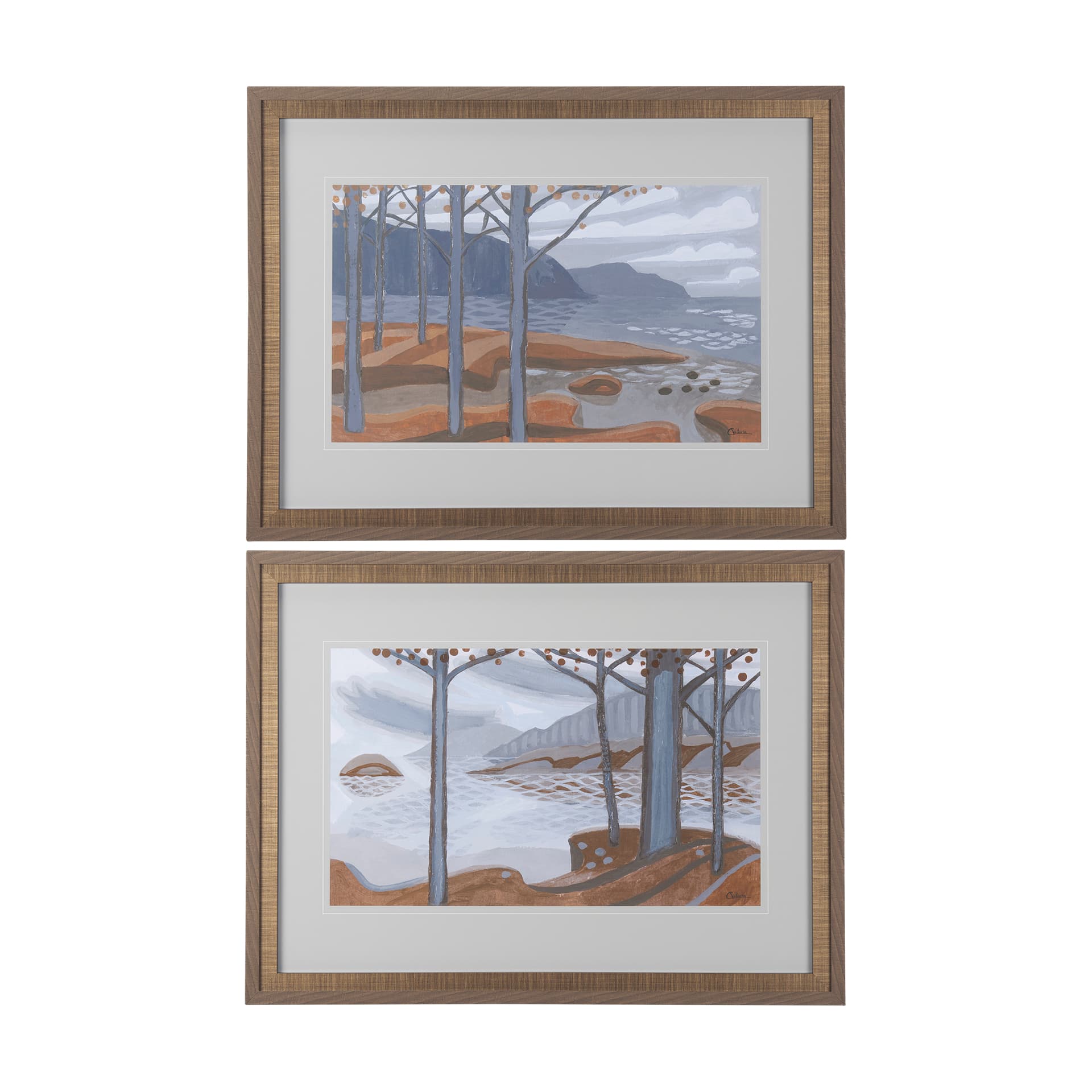 Windy Day by Mercana Studio a Hand Embellished Textured Framed Art Print Matted under Glass — product photograph