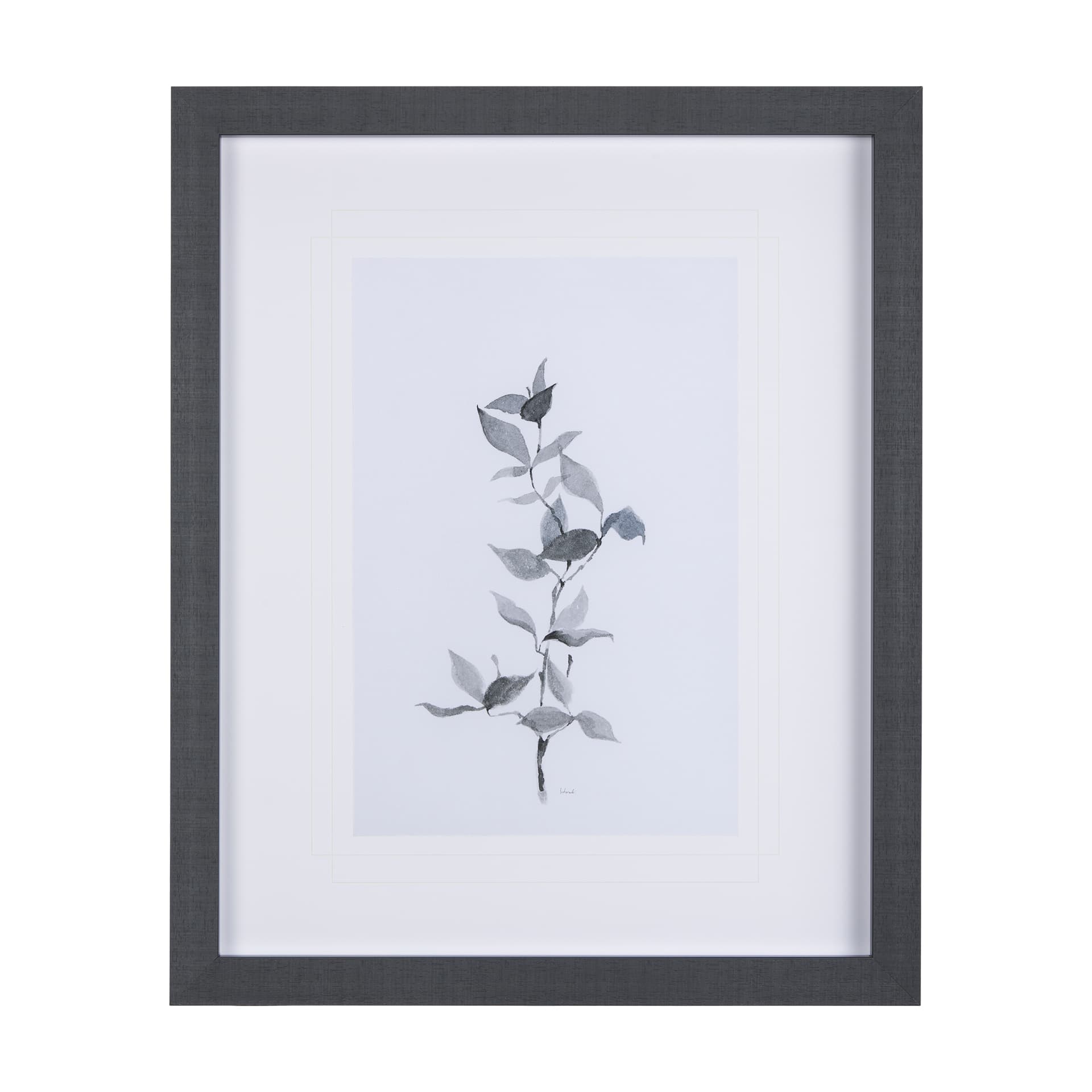 Leaf Shadow II by Mercana Studio a Hand Embellished Textured Framed Art Print Matted under Glass — product photograph