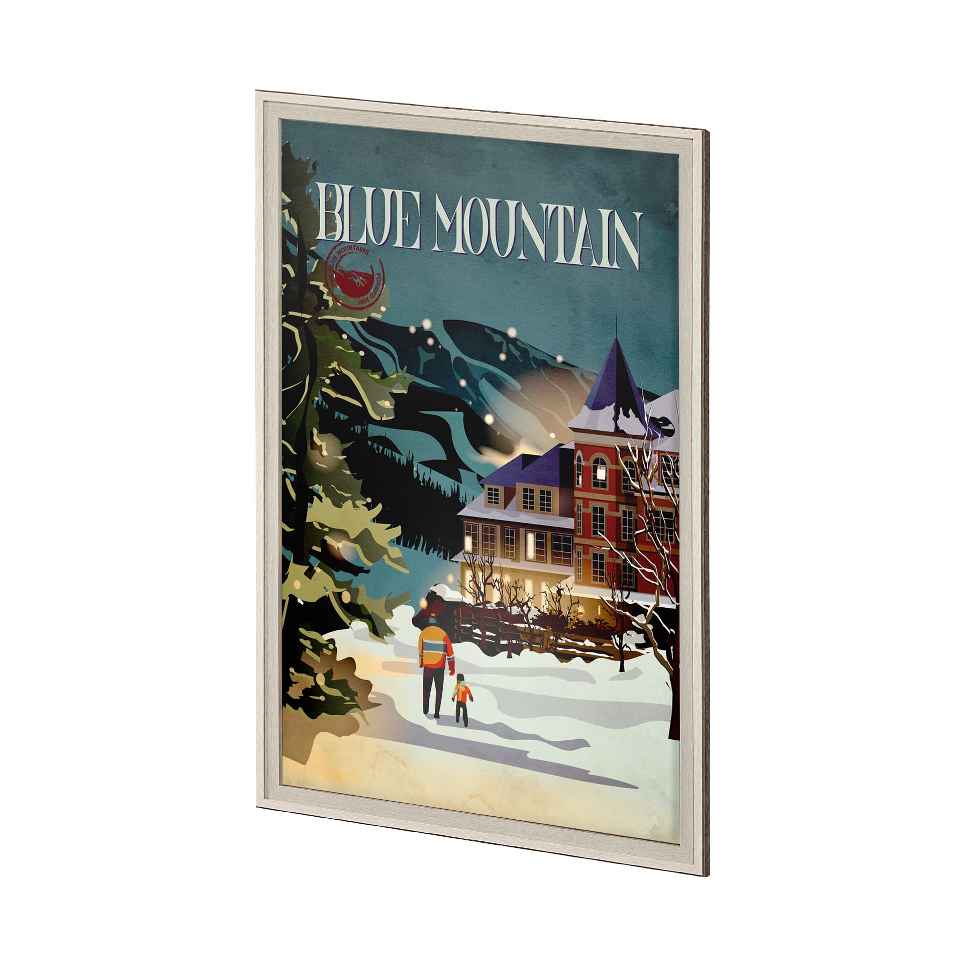 Blue Mountain by Simeng a Framed Art Print Matted under Glass — product photograph