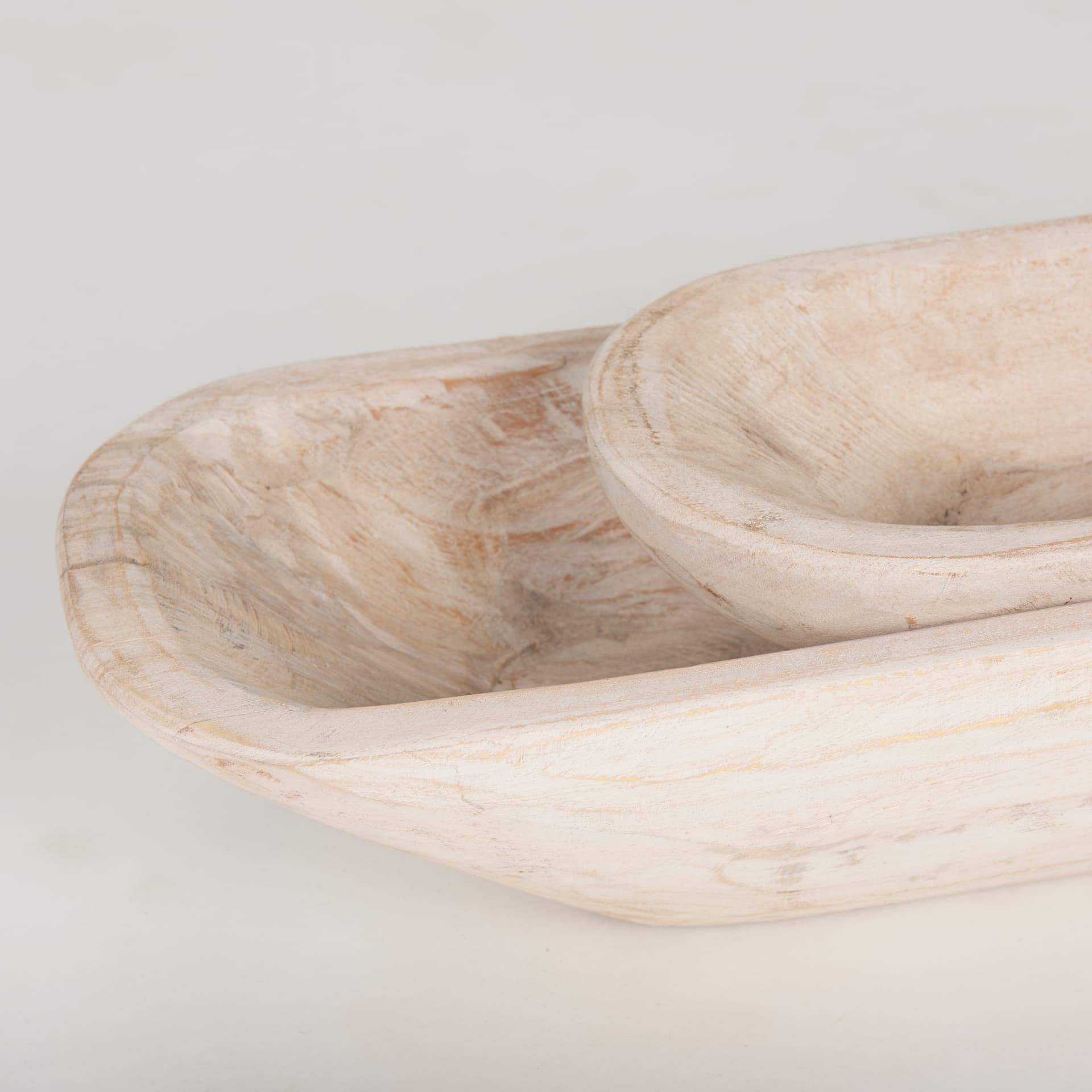 Athena Set of 2 Extra Large Light-Wash Reclaimed Wood Trays — product photograph
