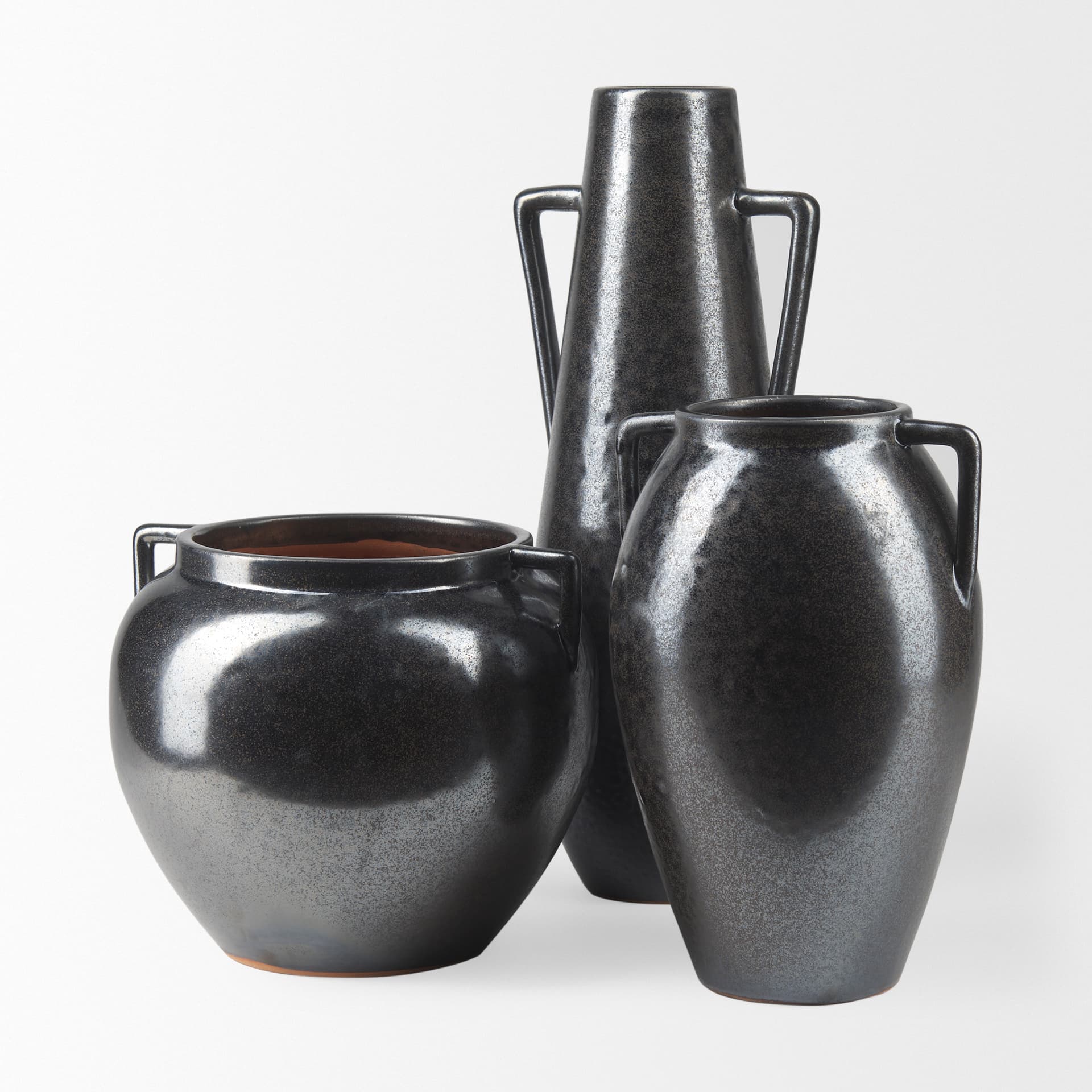 Kora Medium Dark Metallic Double Ear Vase — product photograph