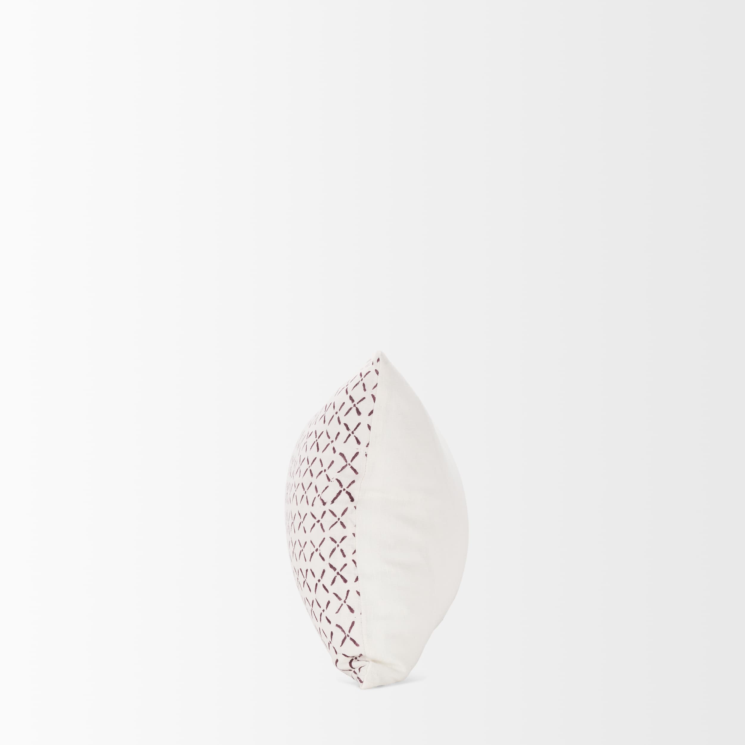 Jayden 14x26 Cream w/ Merlot Print Linen Lumbar Pillow Cover — product photograph