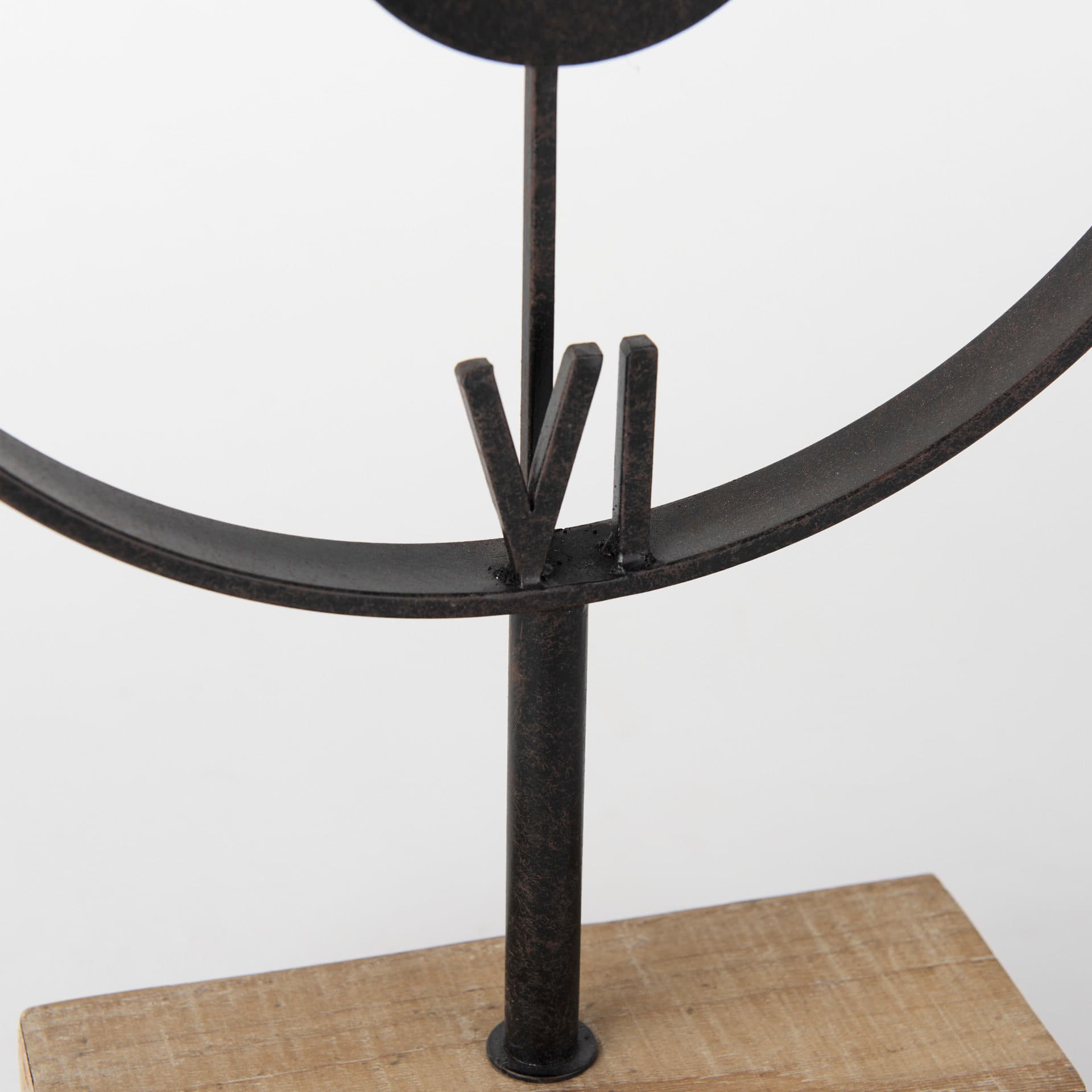 Oris Black Metal/Wood Open Frame Table Clock — product photograph