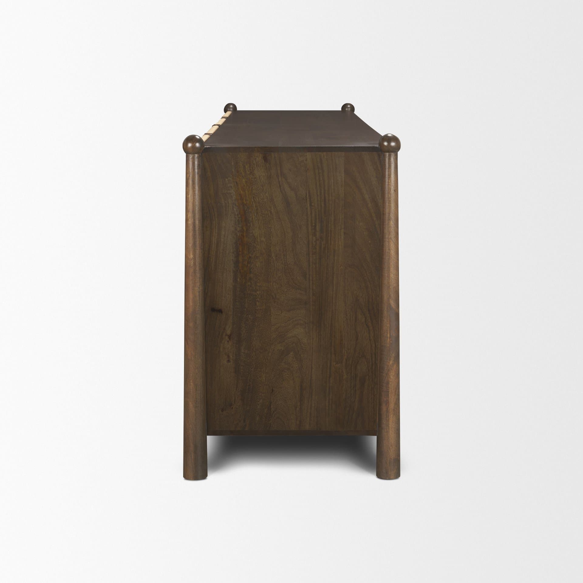 Bondi 85" Dark Brown Wood w/ Paper Rope 4 Door Closed Sideboard — product photograph