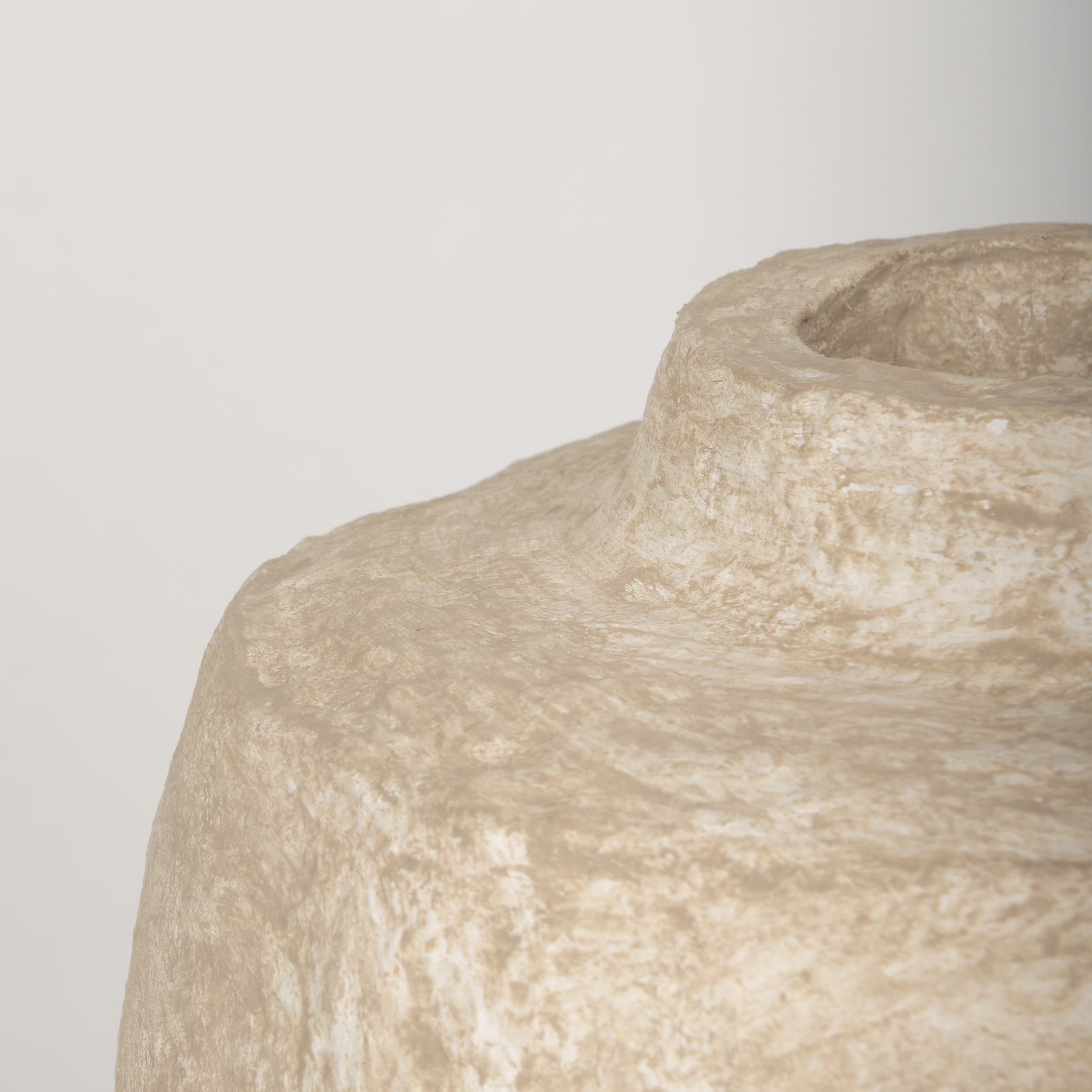 Rama Small Beige Paper Mache Floor Vase — product photograph