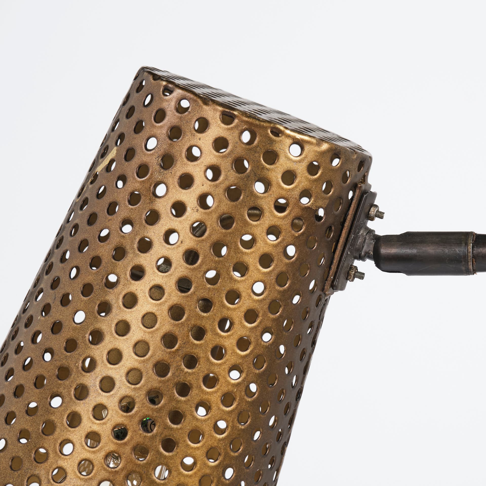 Wesley II (22.4"H) Gold/Black Perforated Metal Shade Table Lamp — product photograph