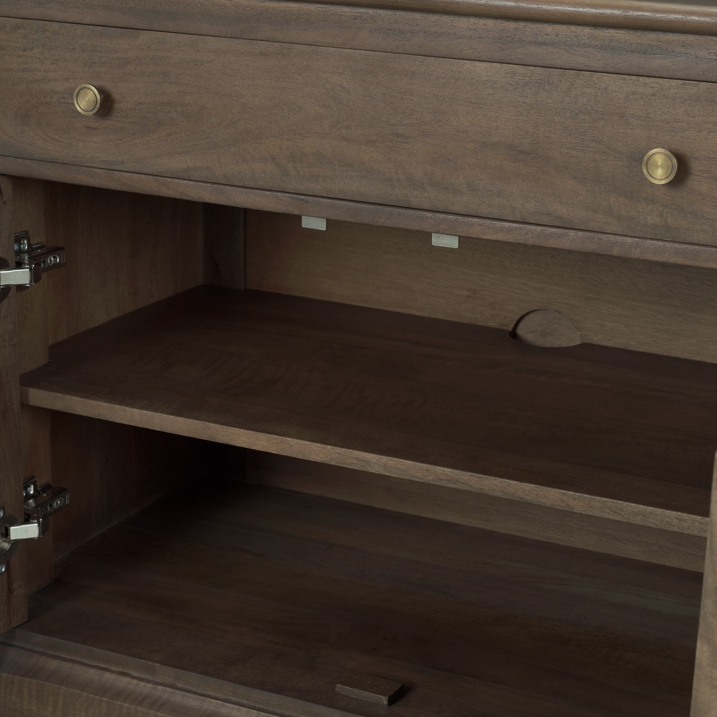 Baron Dark Brown Solid Wood w/ Antique Knobs 2-Door Accent Cabinet — product photograph