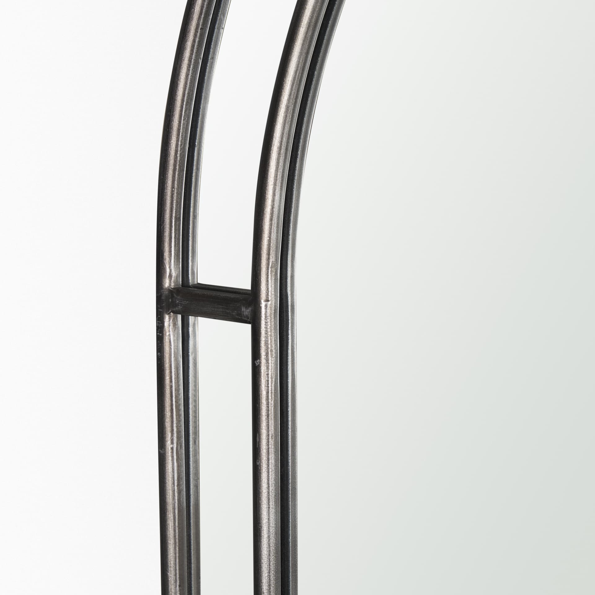 Tiffany Brushed Black Metal Double Frame Arched Mirror — product photograph