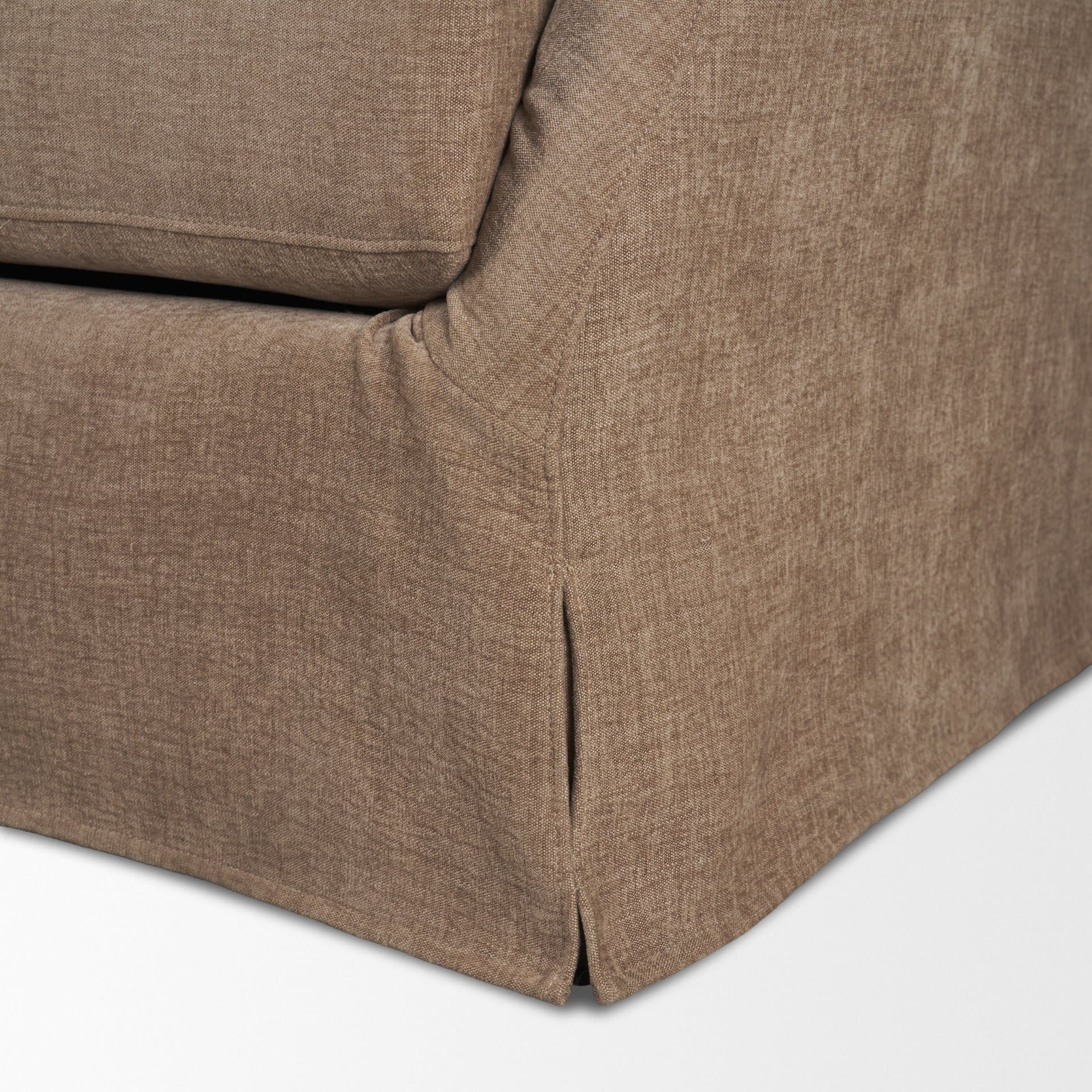 Ellington Slipcovered Slope Arm Sofa | 3 Seater | Stonewashed Latte Fabric — product photograph