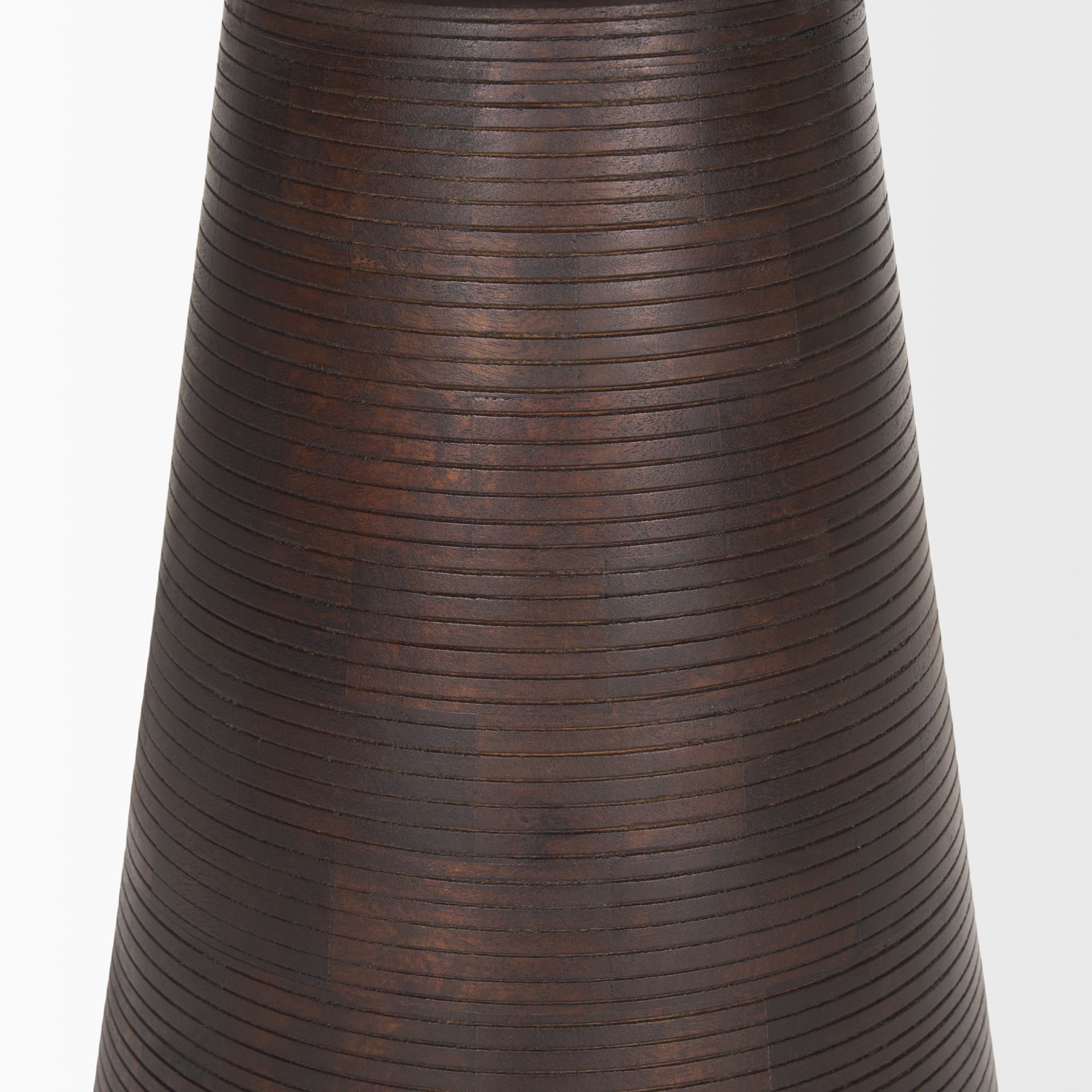 Novell Dark Brown Wood Pedestal Accent Table — product photograph