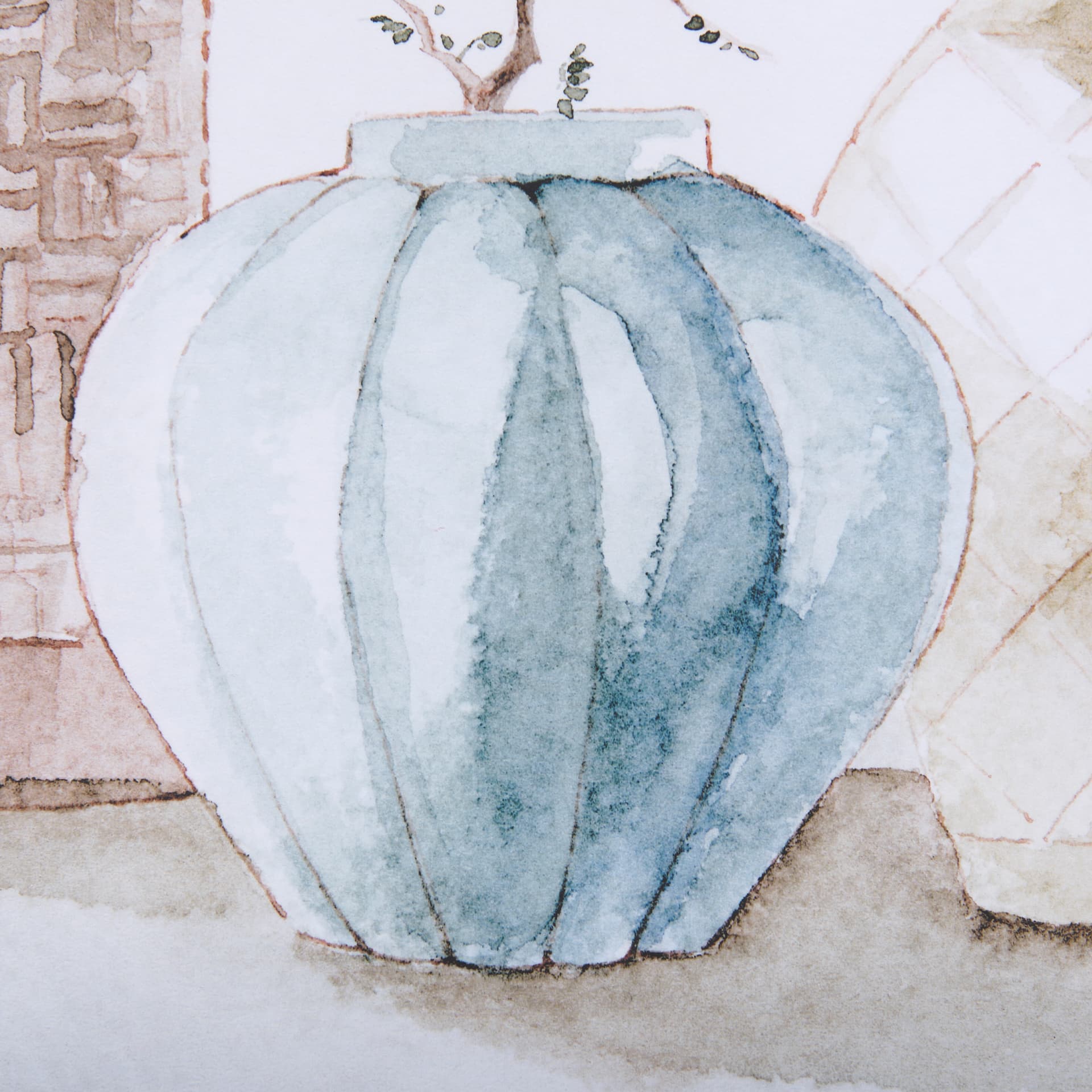 Boho BranchesII by Mercana Studio a Hand Embellished Textured Framed Art Print Matted under Glass — product photograph