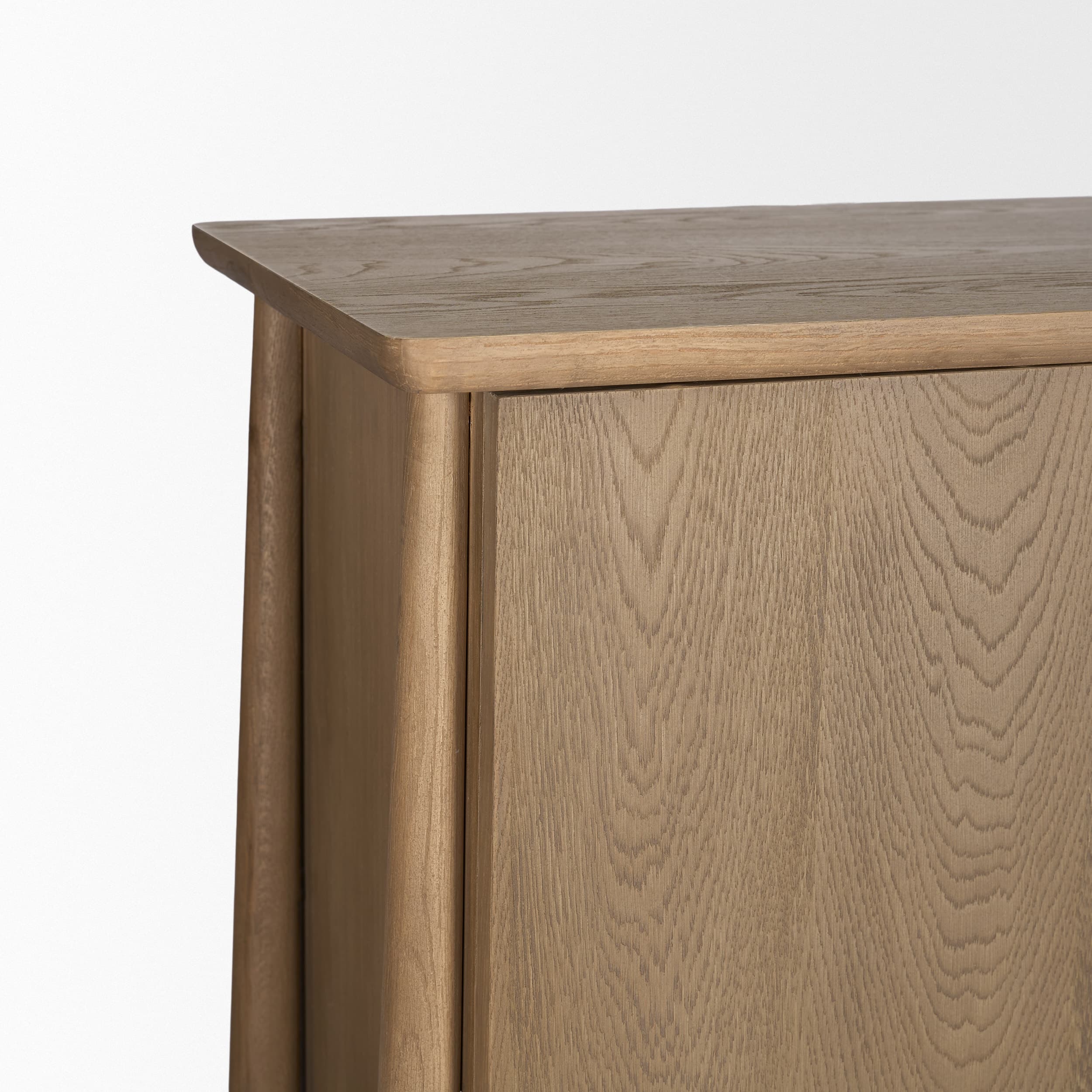 Hollis Gray-Brown Wood Curio Cabinet — product photograph