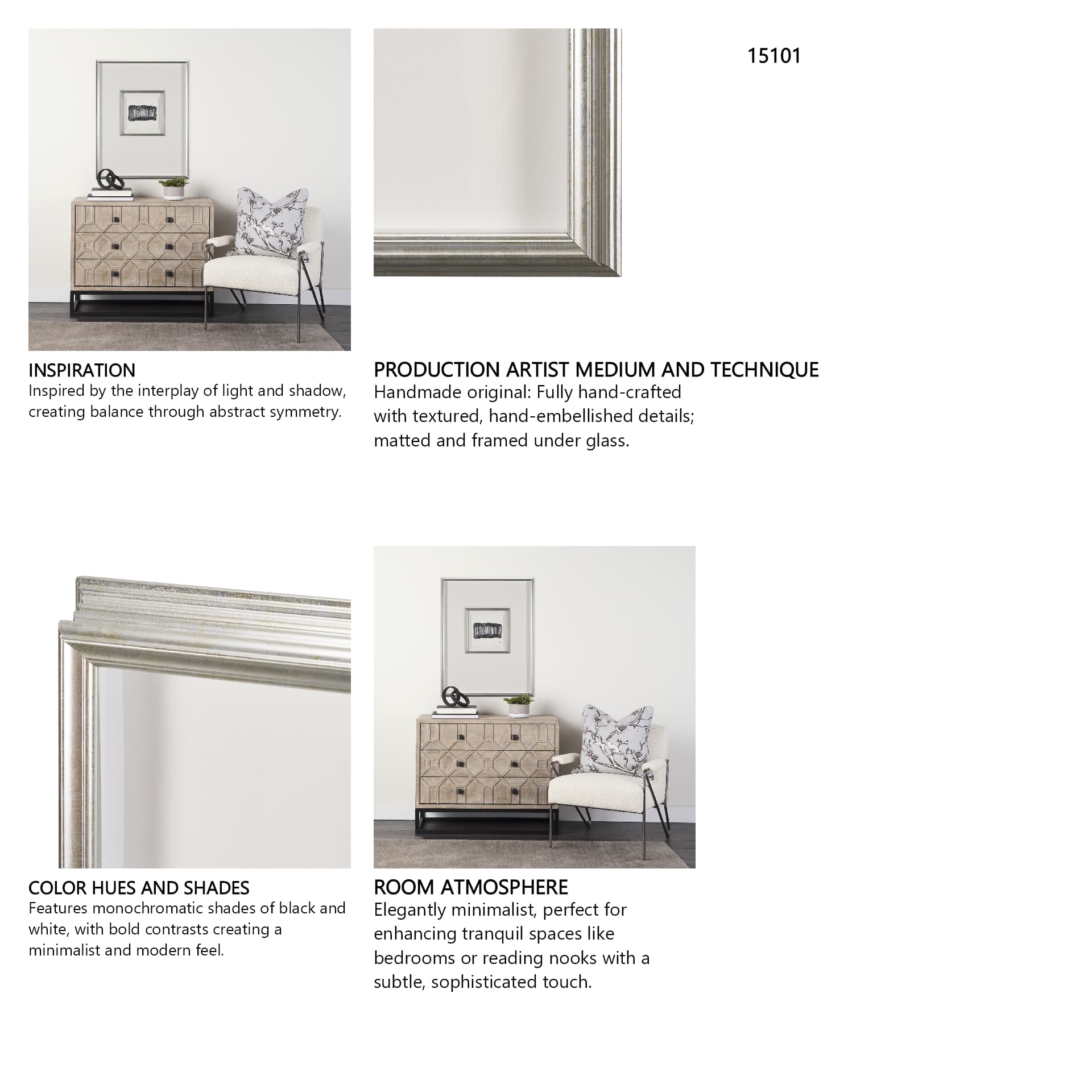 Short Straw II by Studio M a handmade Original Framed Artwork under Glass — in a styled room