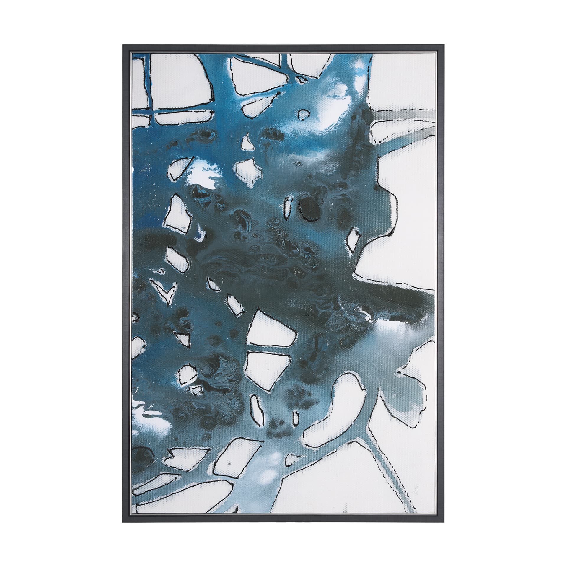 Tributary I by Mercana Studio a Hand Embellished Textured Framed Canvas — product photograph