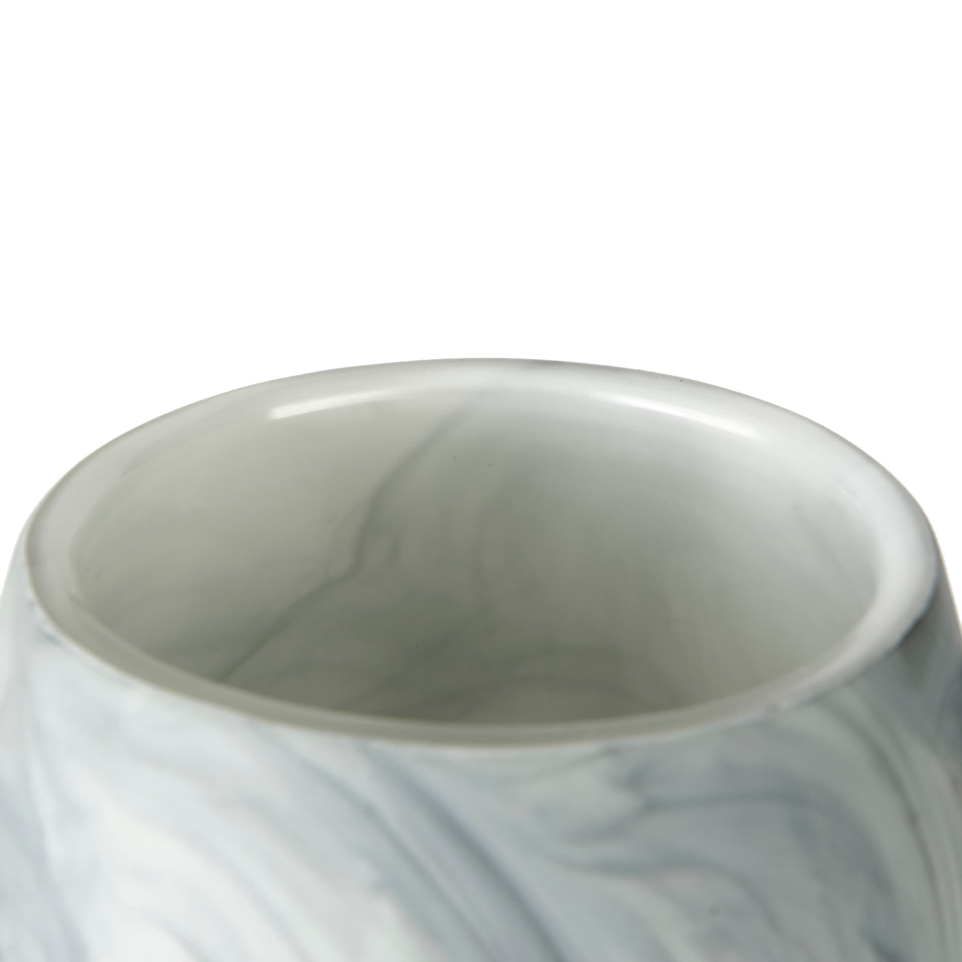 Volta II Tall White Gray Abstract Pattern Glass Vase — product photograph