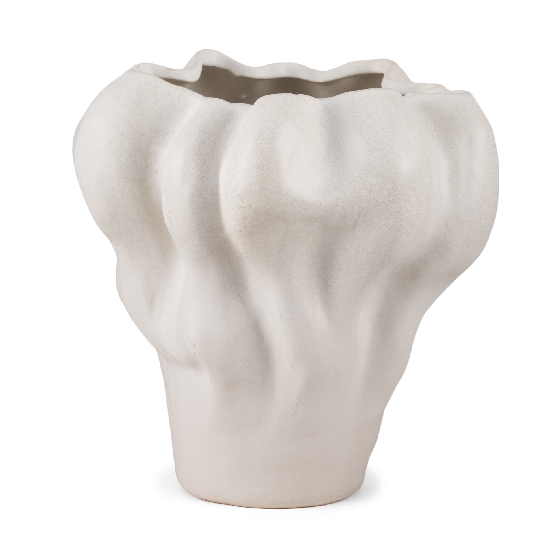 Vanna Sculptural Cream Glazed Ceramic Vase — product photograph
