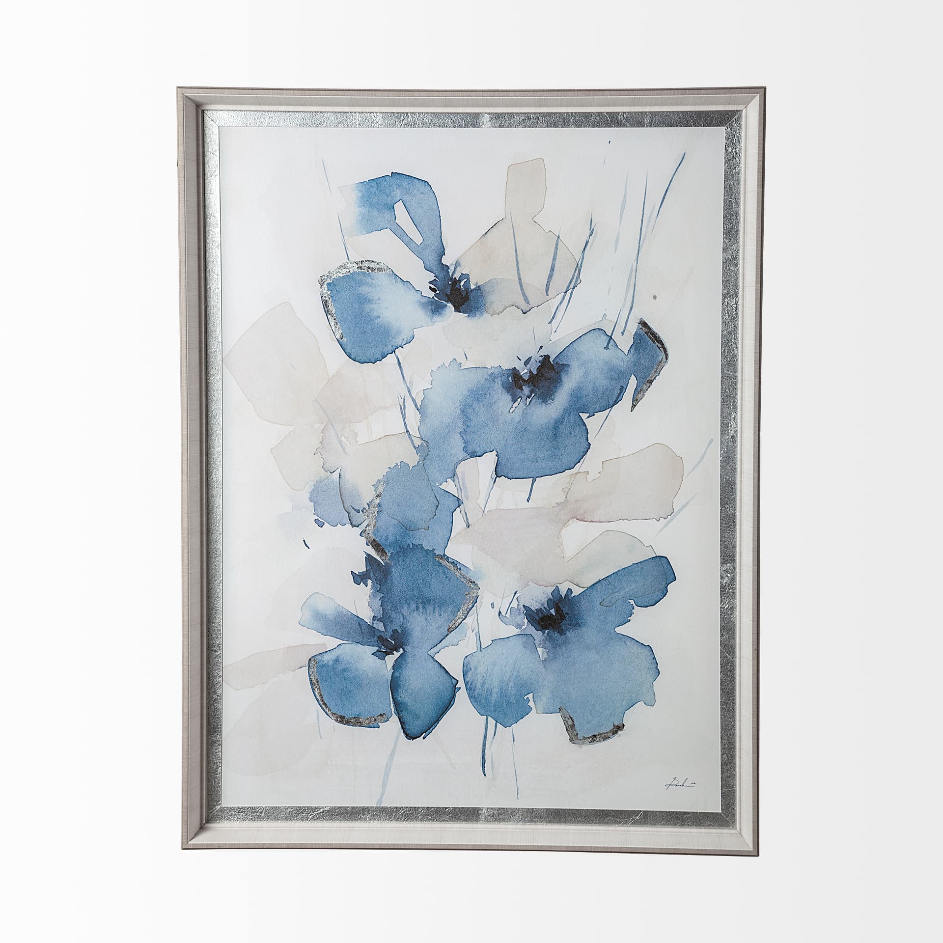 Aubretia II by Melody Ducharme a Hand Embellished Textured Framed Art Print Matted under Glass — product photograph