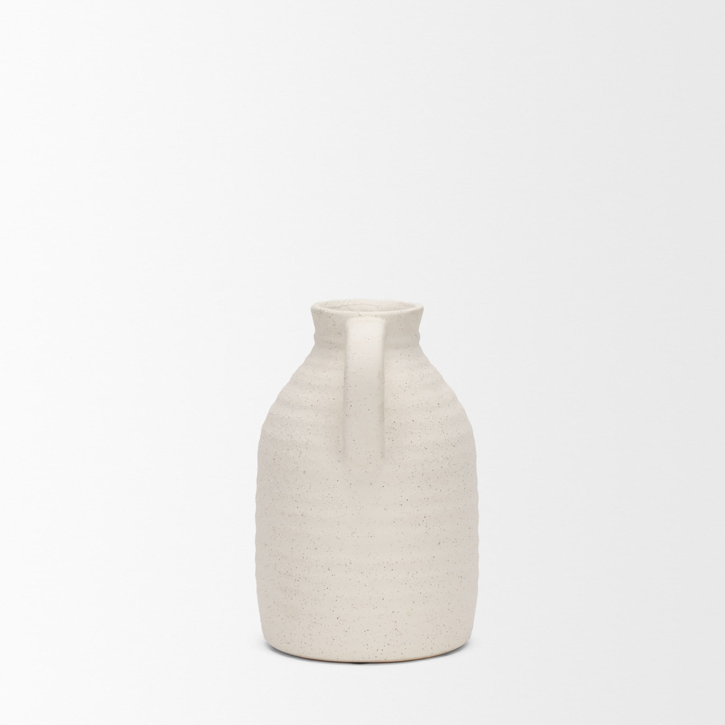Tyrus Medium Textured Matte White w/ Speckling Ceramic Vase — product photograph