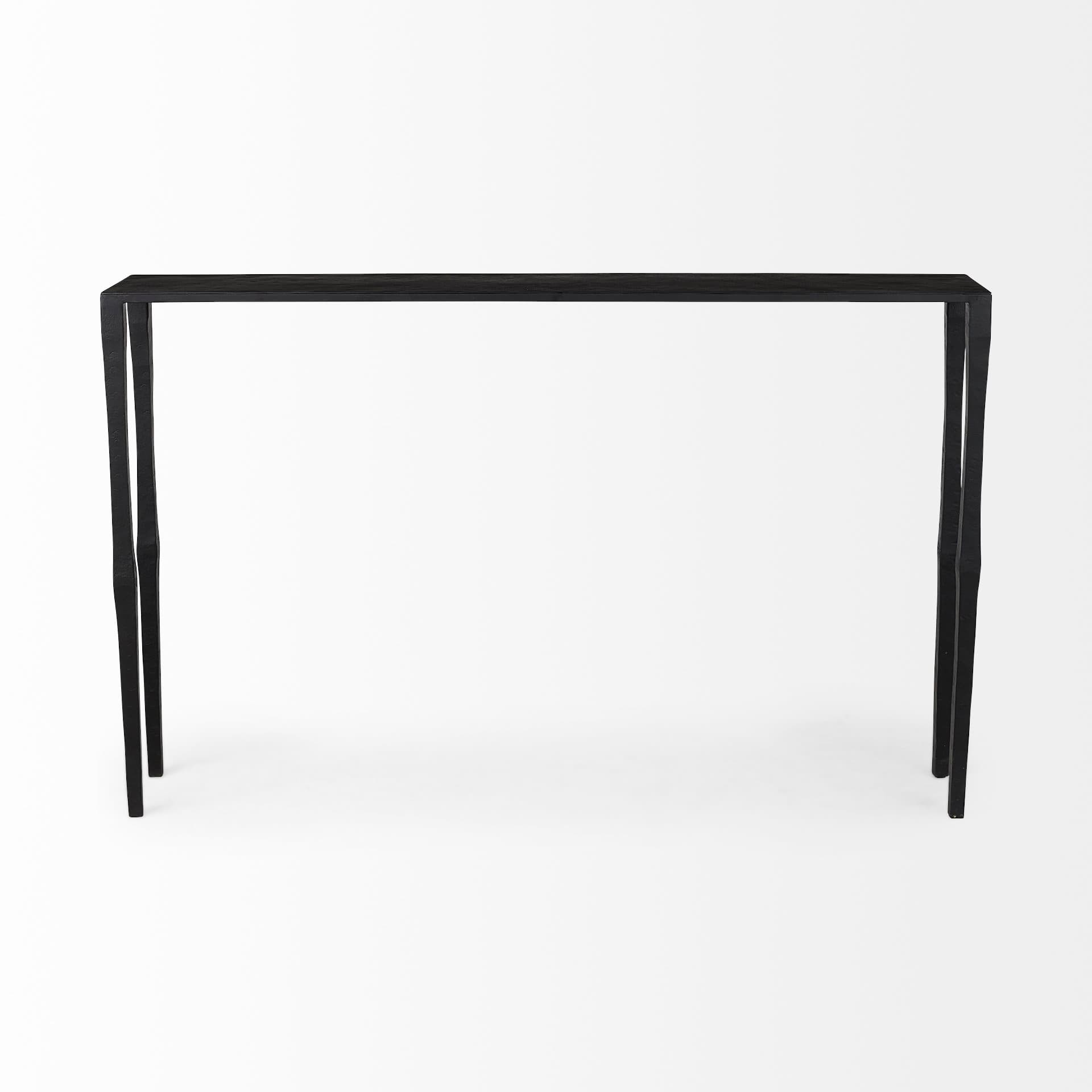 Timothy 48.0 X 8.0 X 30.0 Ebony Black Iron Console Table — product photograph