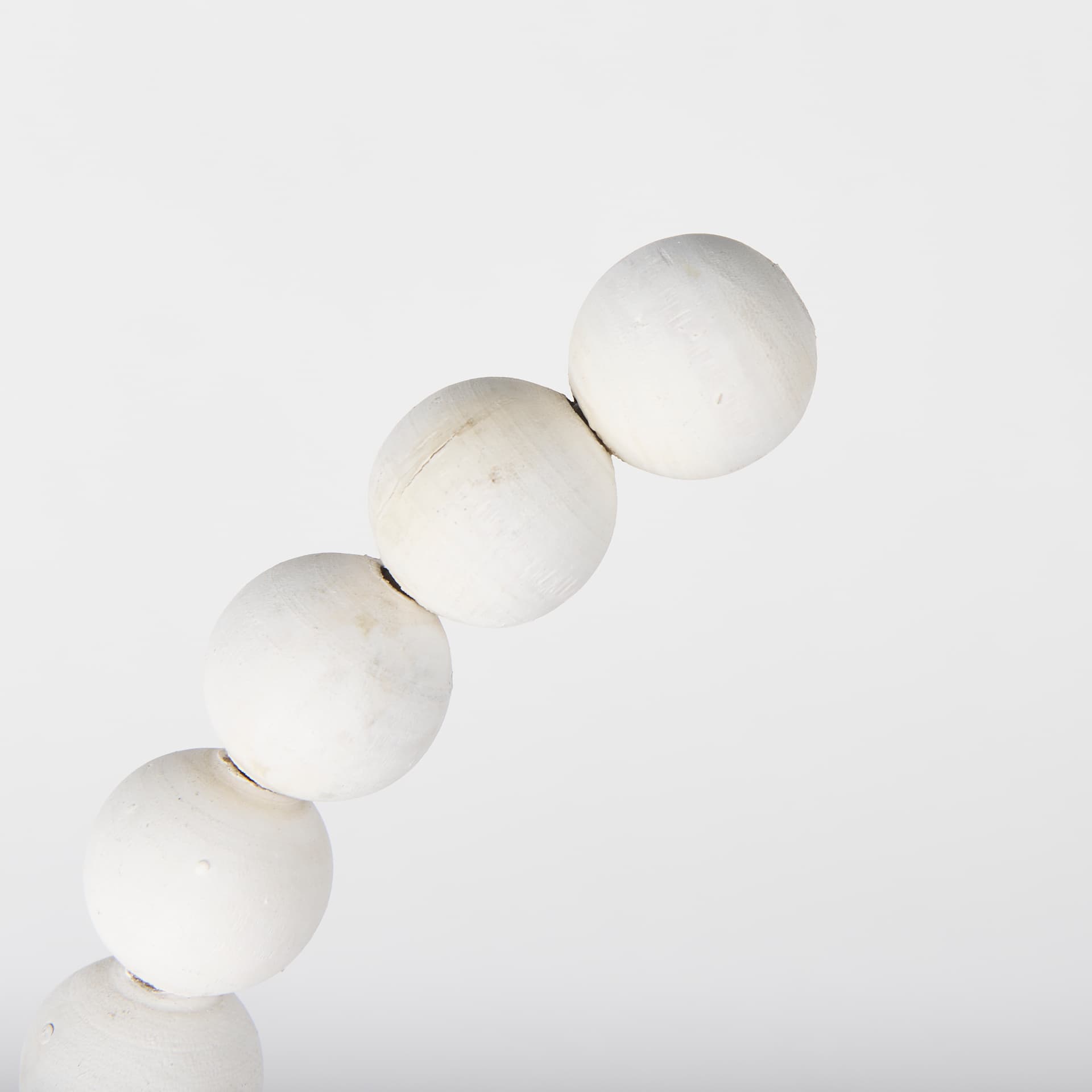 Pontchartrain II (Large) 11L x 6W White Beaded Broken Sphere Decorative Object W/ Gold Base — product photograph
