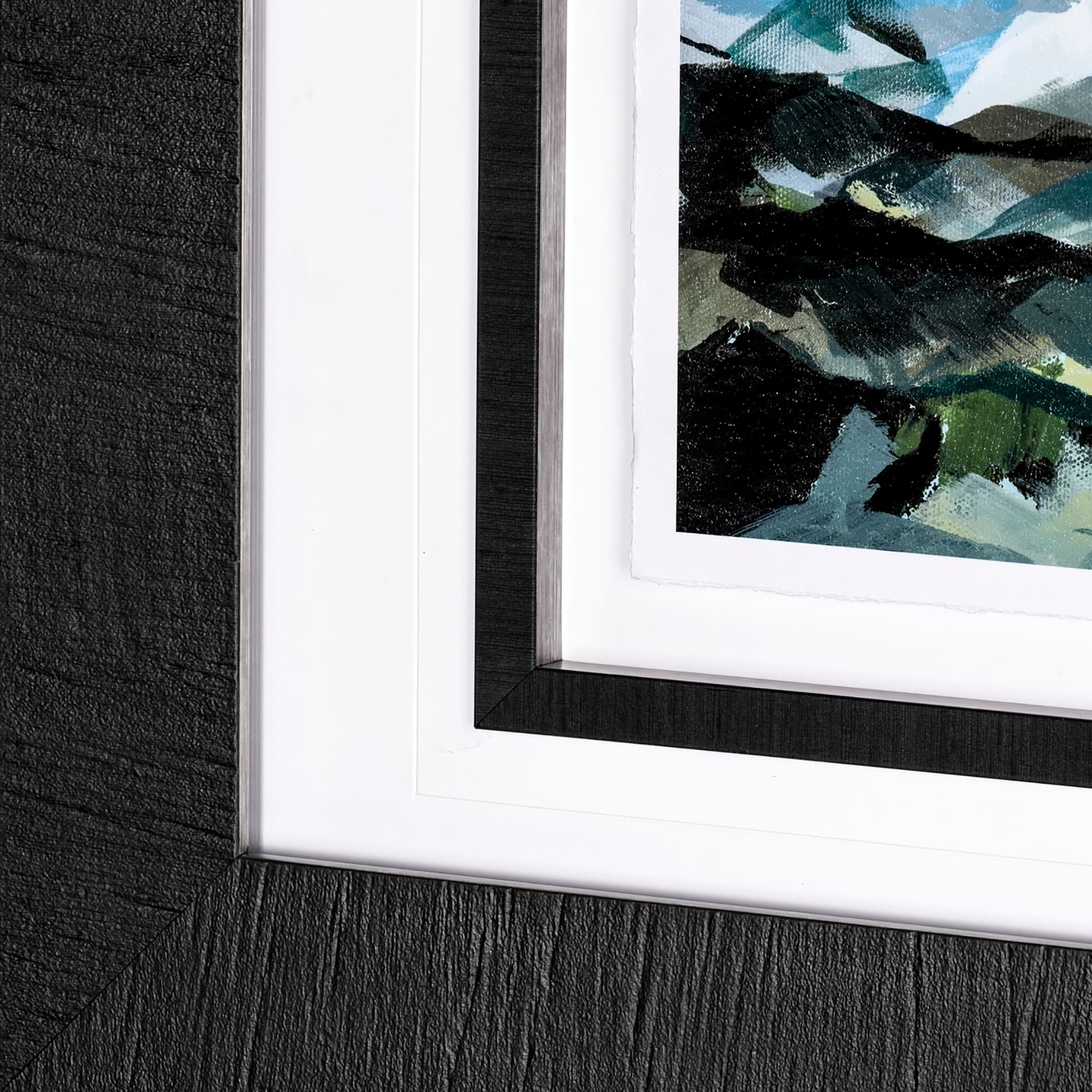 Vista II by Mercana Studio a Hand Embellished Textured Framed Art Print Matted under Glass — product photograph
