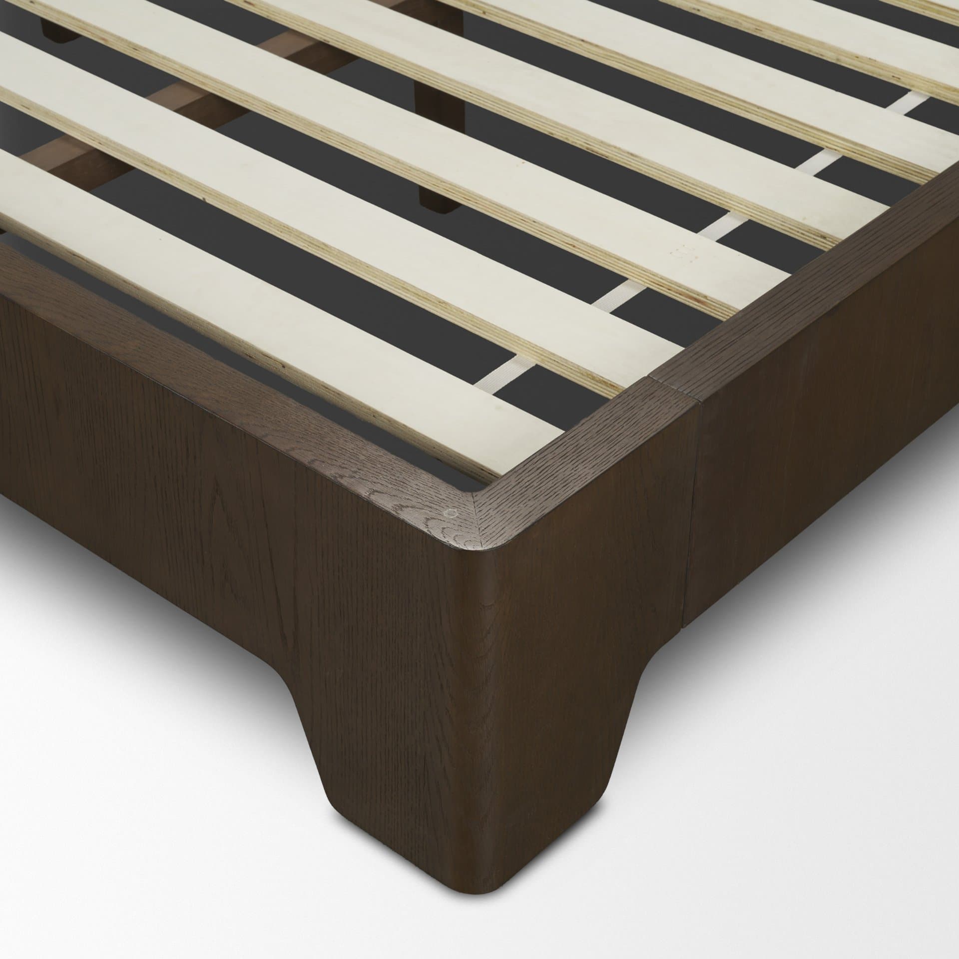 Holden King Upholstered Bedframe | Shelter Headboard | Oatmeal Performance Fabric — product photograph