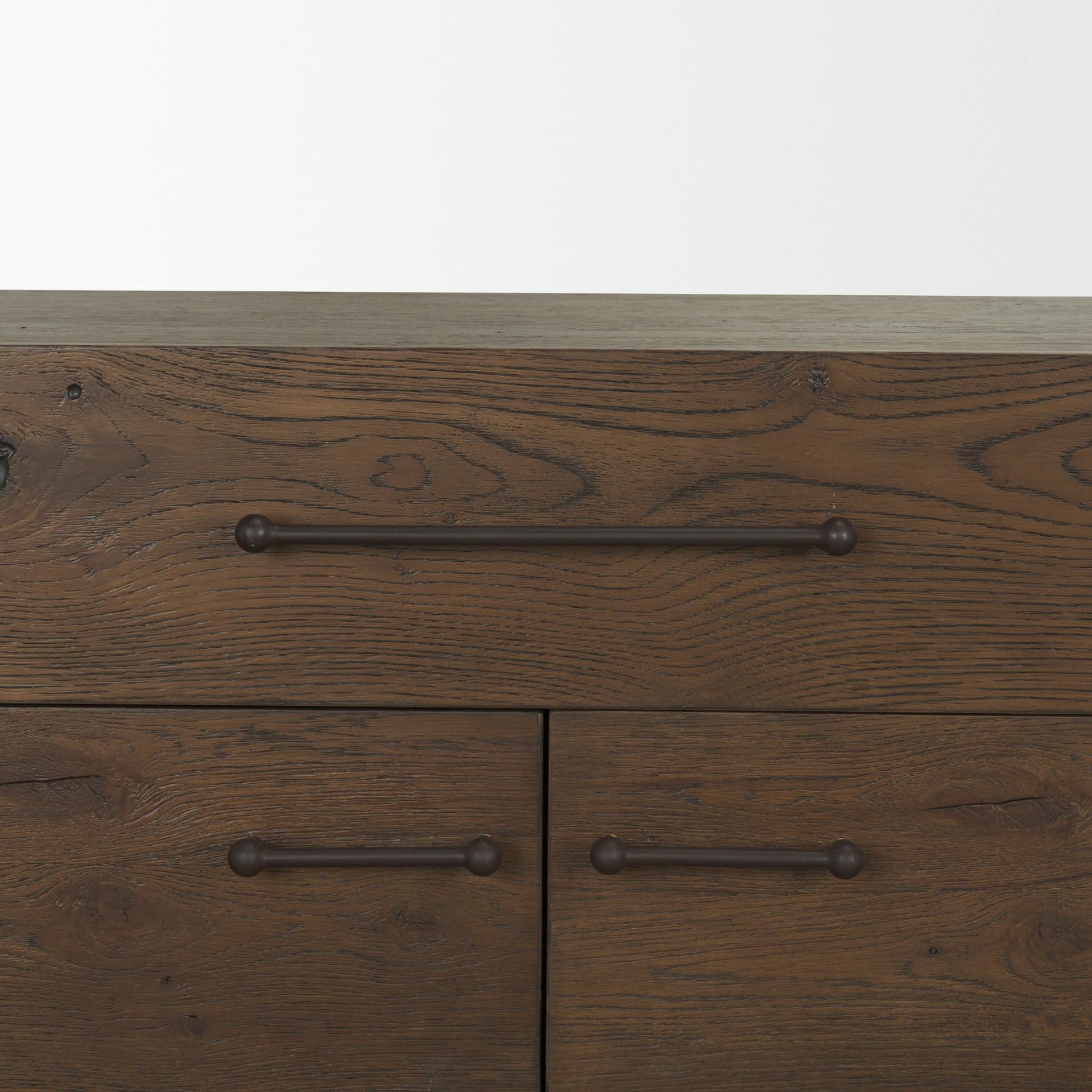 Belford 2-Door Open Dark Brown Oak Wood Shelving Unit — product photograph