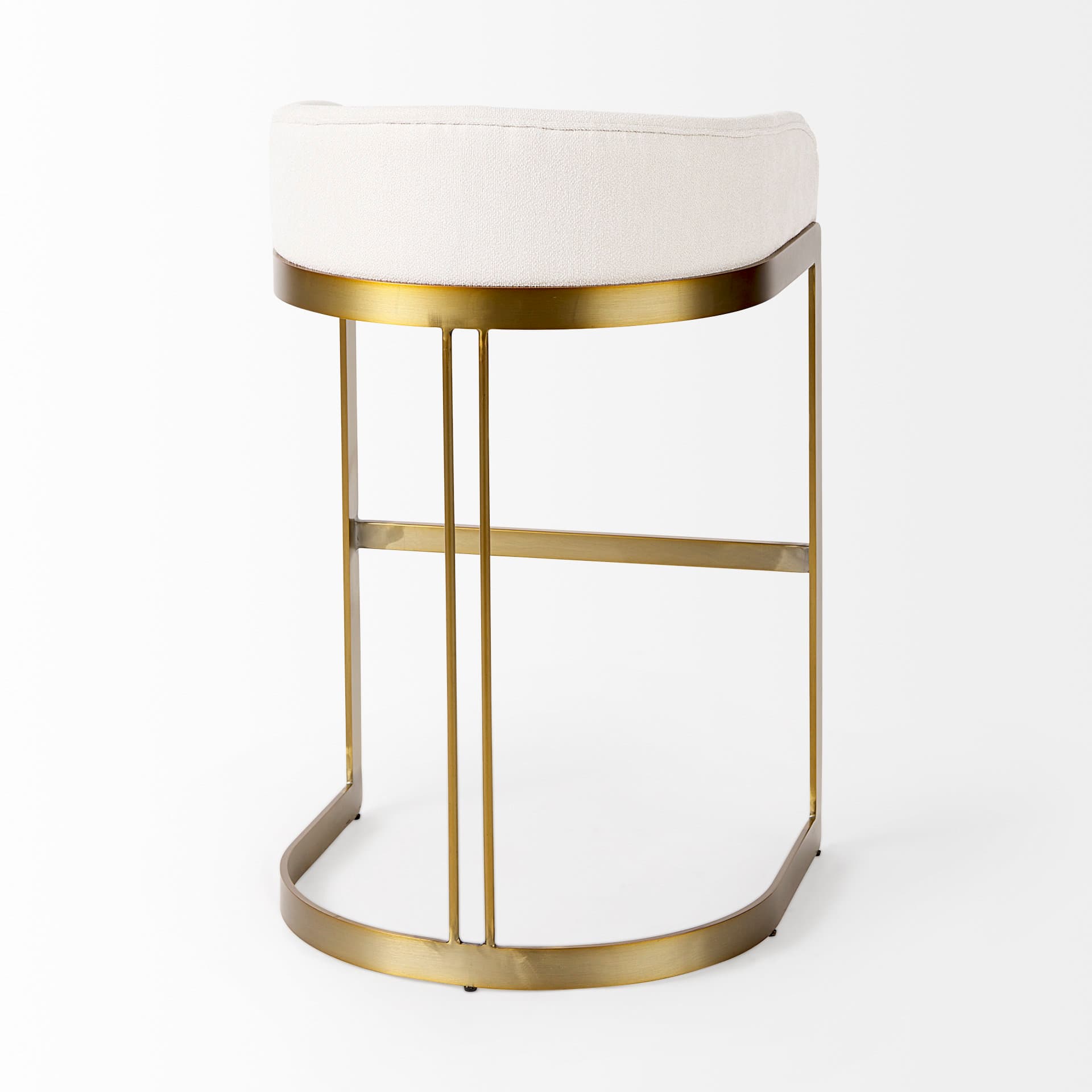 Hollyfield Low Back 28.75in Seat Bar Stool | Cream Fabric w/ Metal — product photograph