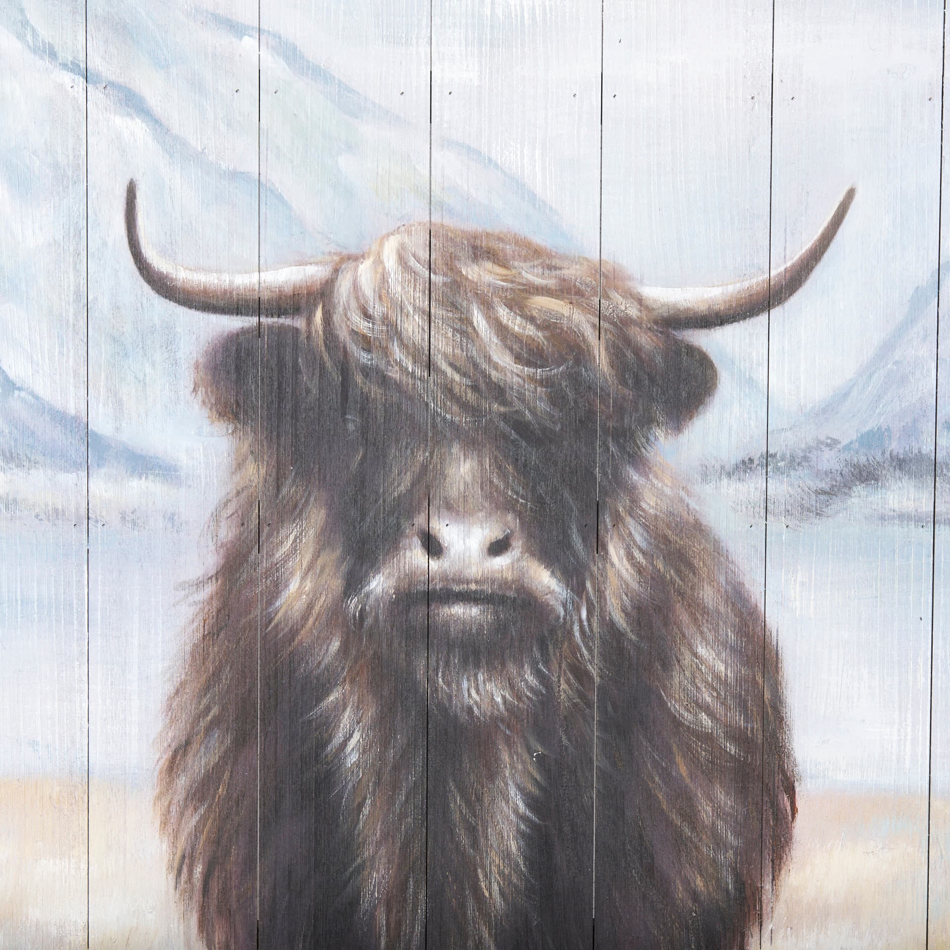 Wild Ox Painting on Wood — product photograph
