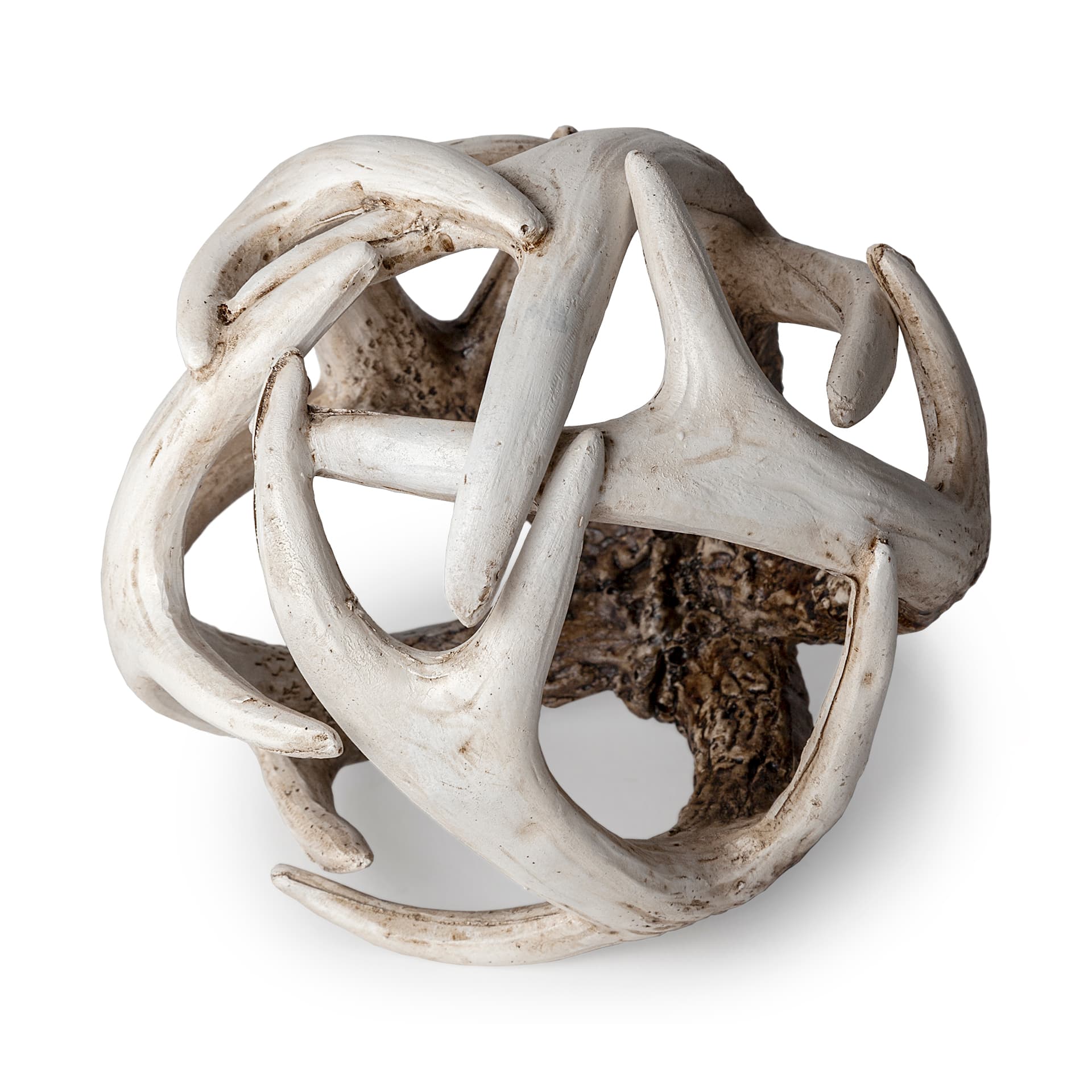 Ramus I (Small) 5L x 5W Brown Antler Shaped Decorative Resin Orb Ball — product photograph