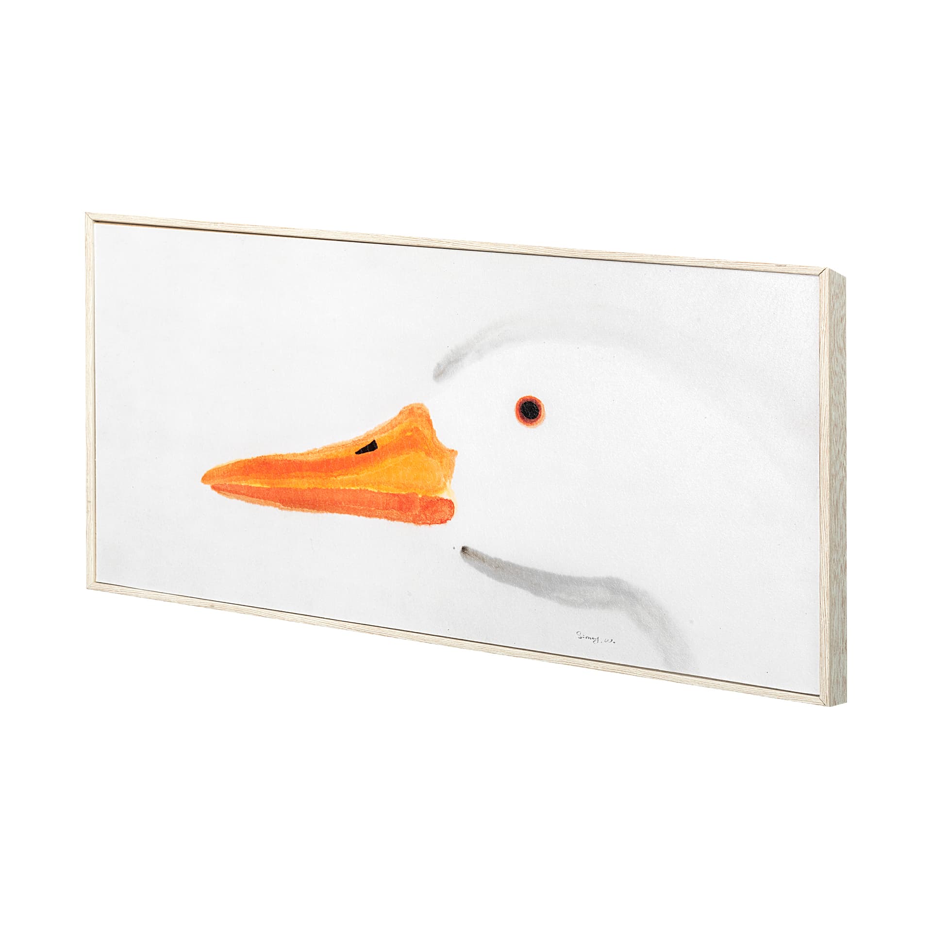 Duck Gazing I by Mercana Studio a Hand Embellished Textured Framed Art Print — product photograph