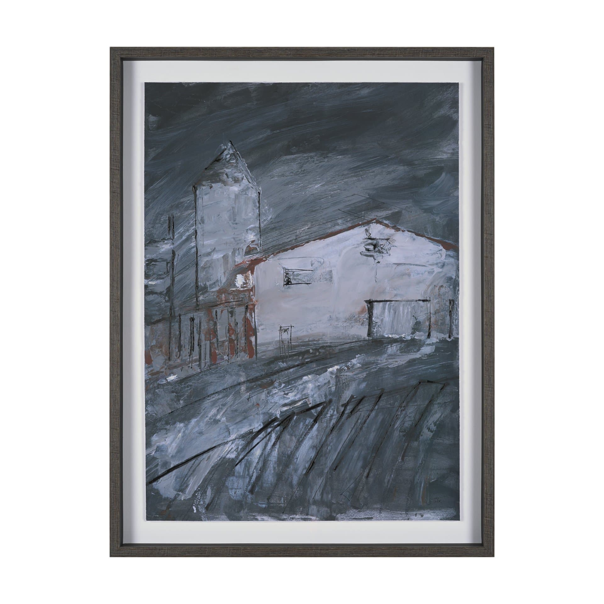 Community 2C by Mercana Studio Hand-Embellished Textured Framed Artwork Matted under Glass — product photograph