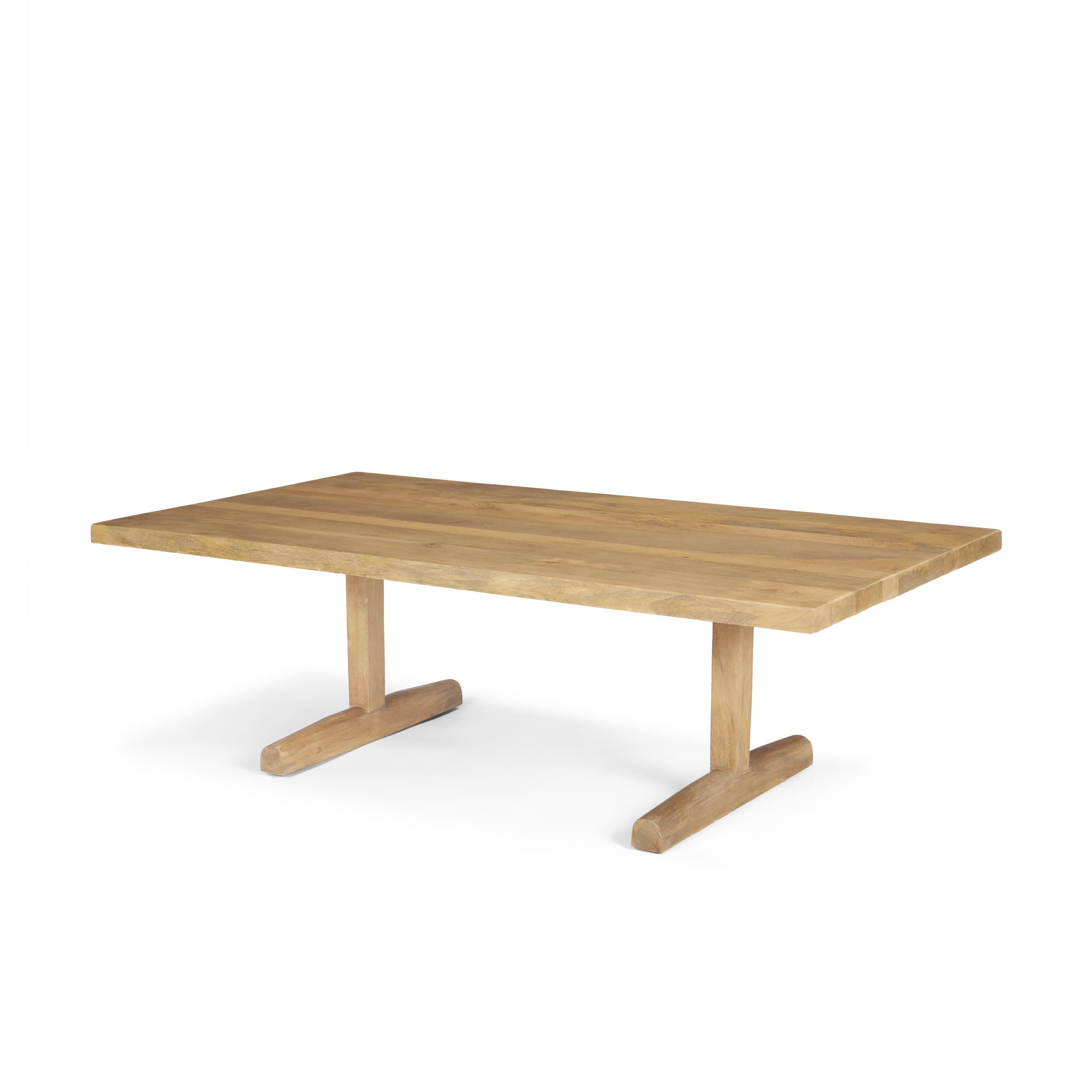 Viktor 55"L Light Brown Solid Wood Coffee Table — product photograph