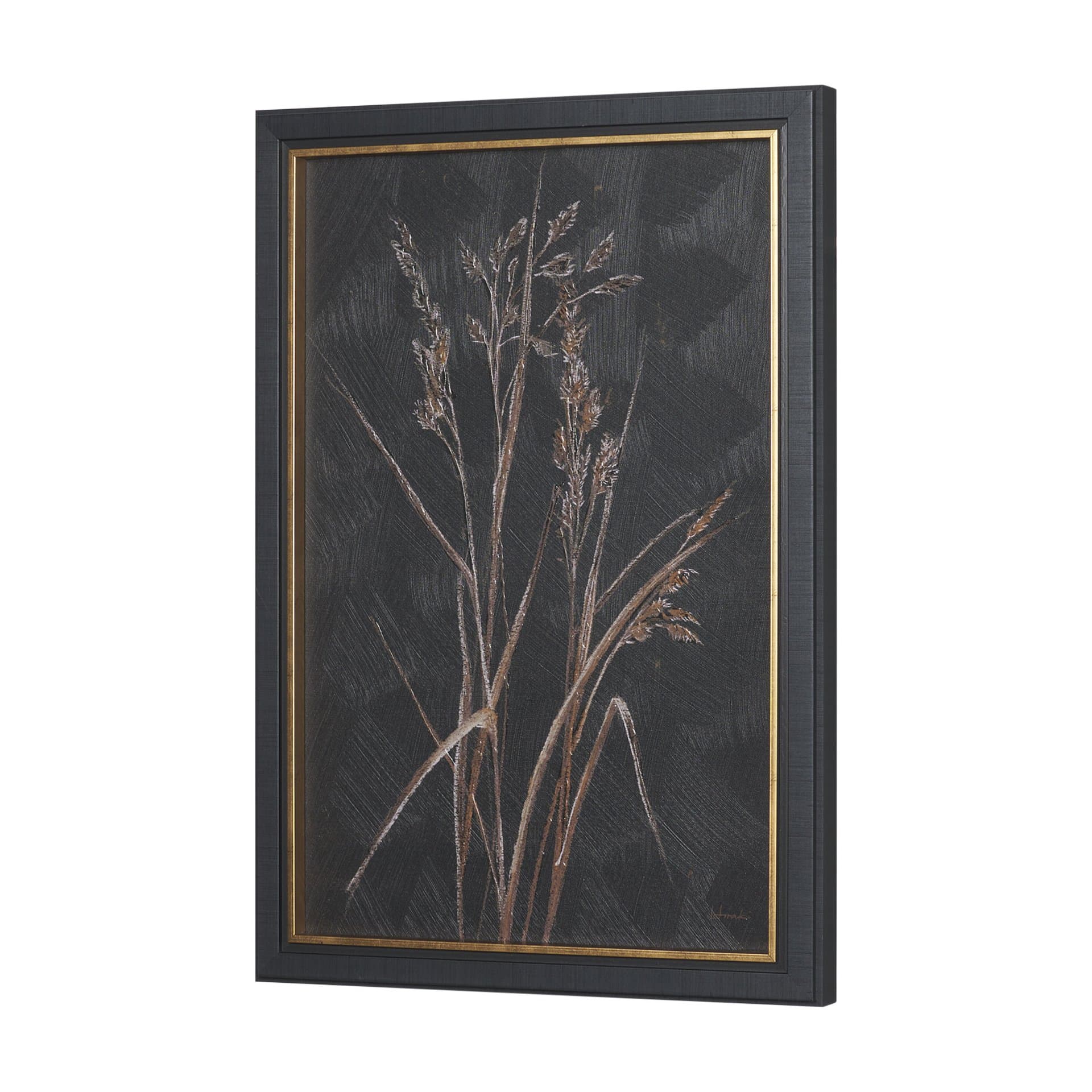 Golden Grasses I by Mercana Studio Hand Embelished Textured Framed Artwork Matted — product photograph